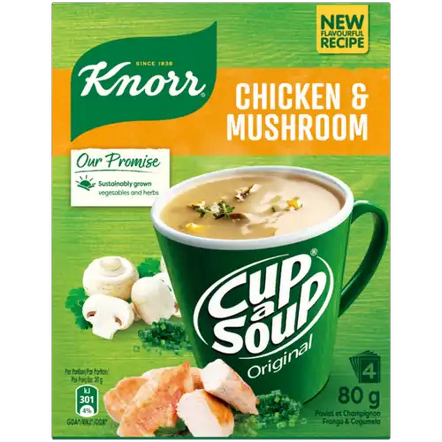 Image of Knorr Cup-a-Soup Chicken & Mushroom Instant Soup 4 x 20g