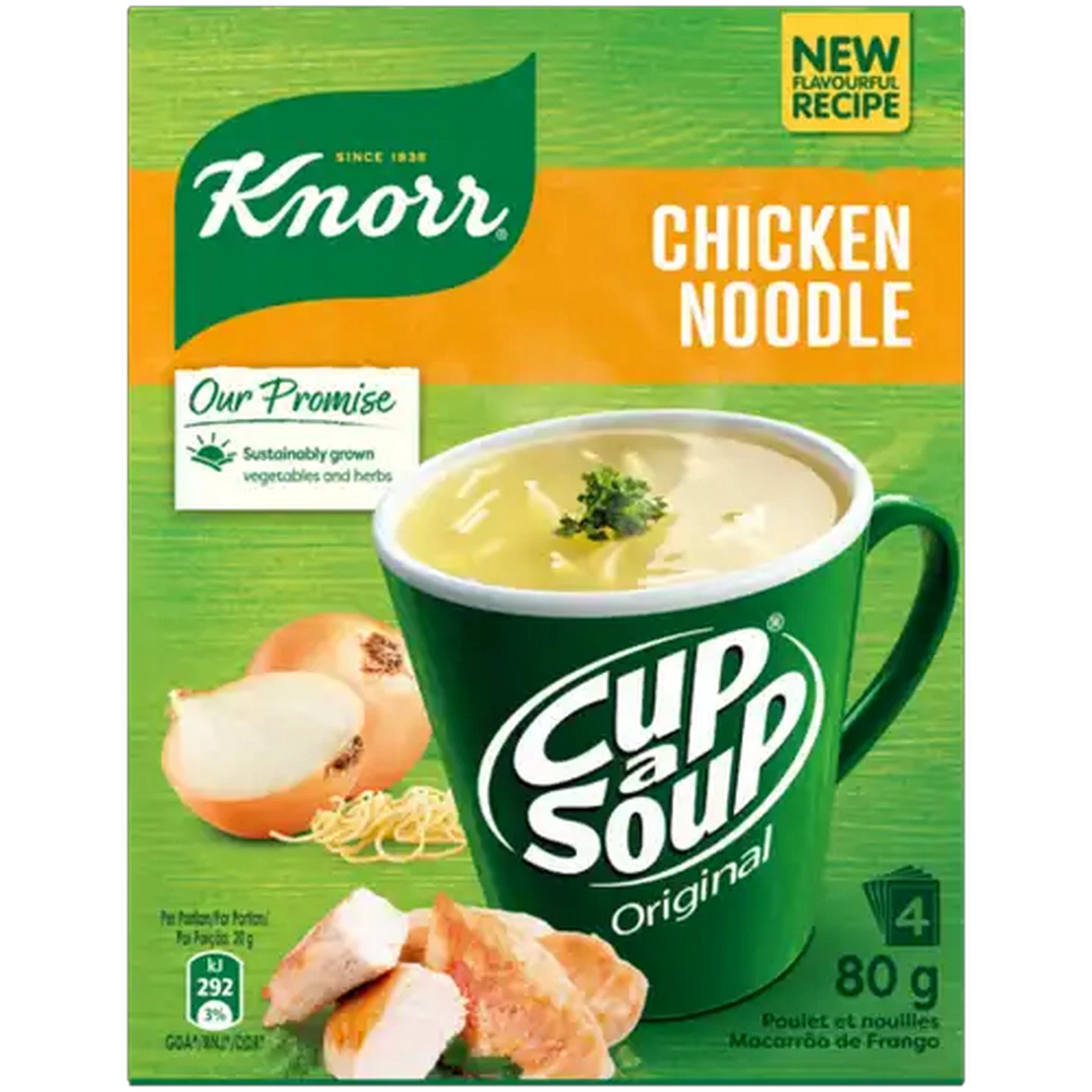 Image of Knorr Cup-a-Soup Chicken Noodle Instant Soup 4 x 20g