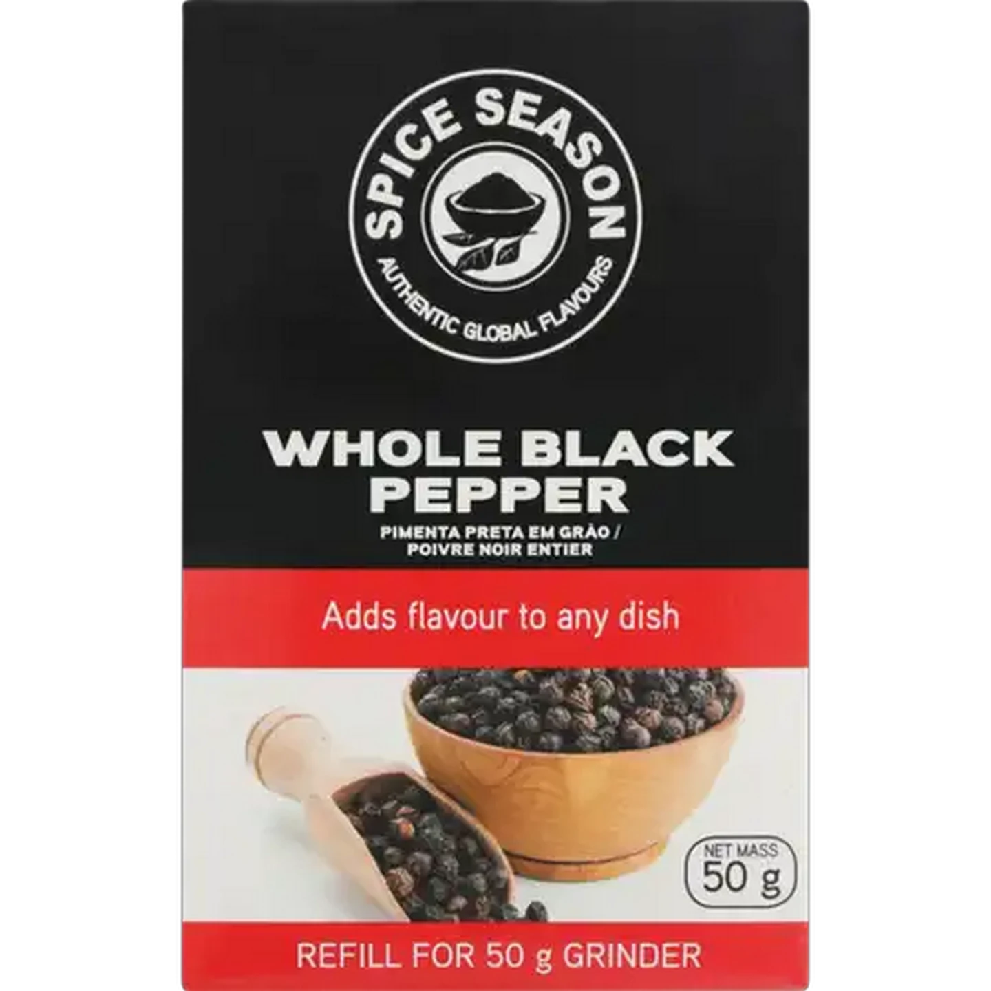 Image of Spice Season Refill Whole Black Pepper Spice 50g