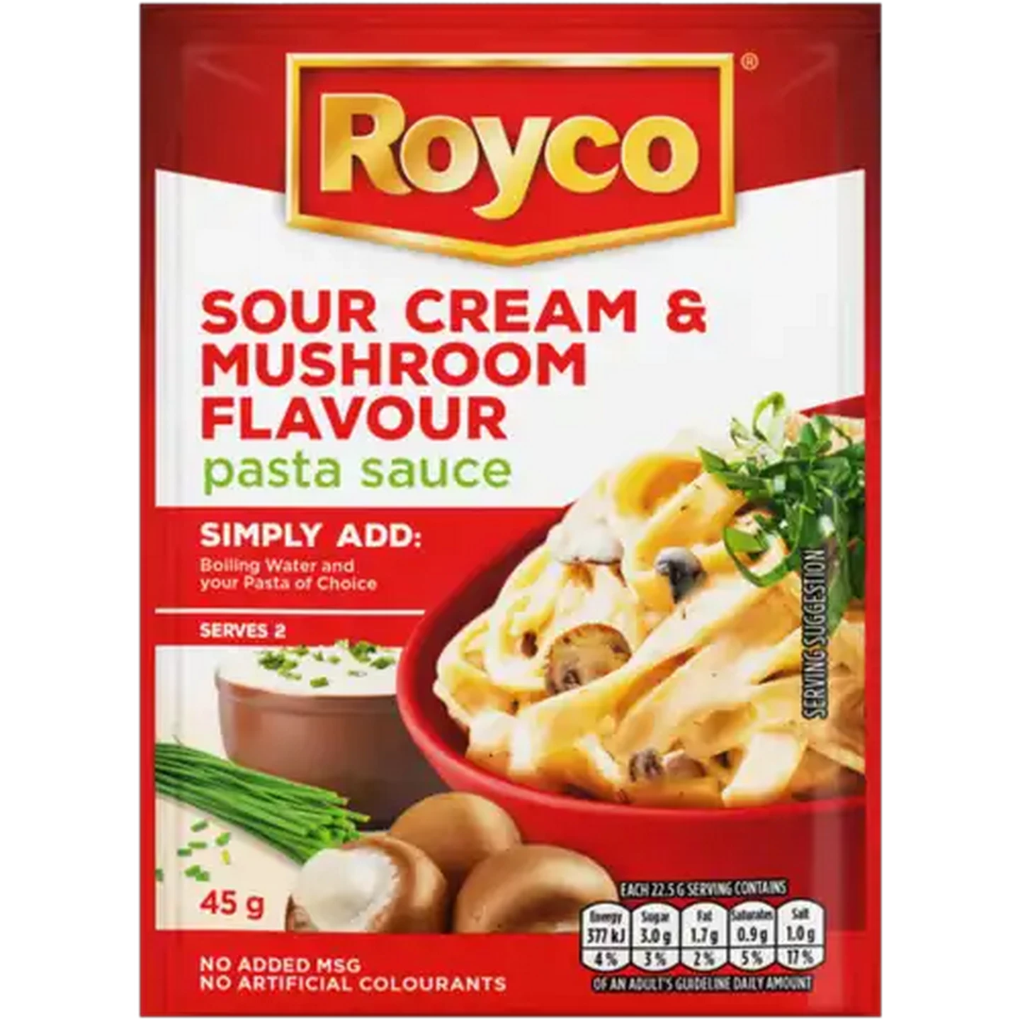 Image of Royco Sour Cream & Mushroom Flavour Pasta Sauce 45g