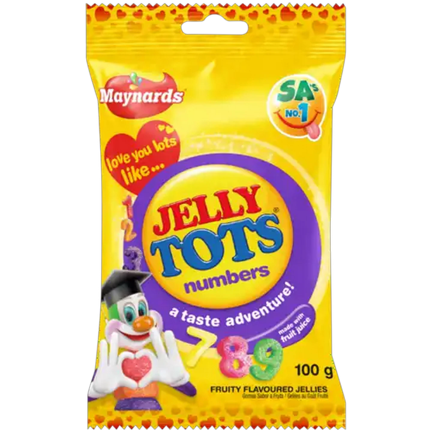 Image of Maynards Jelly Tots Numbers Fruity Flavoured Jellies 100g