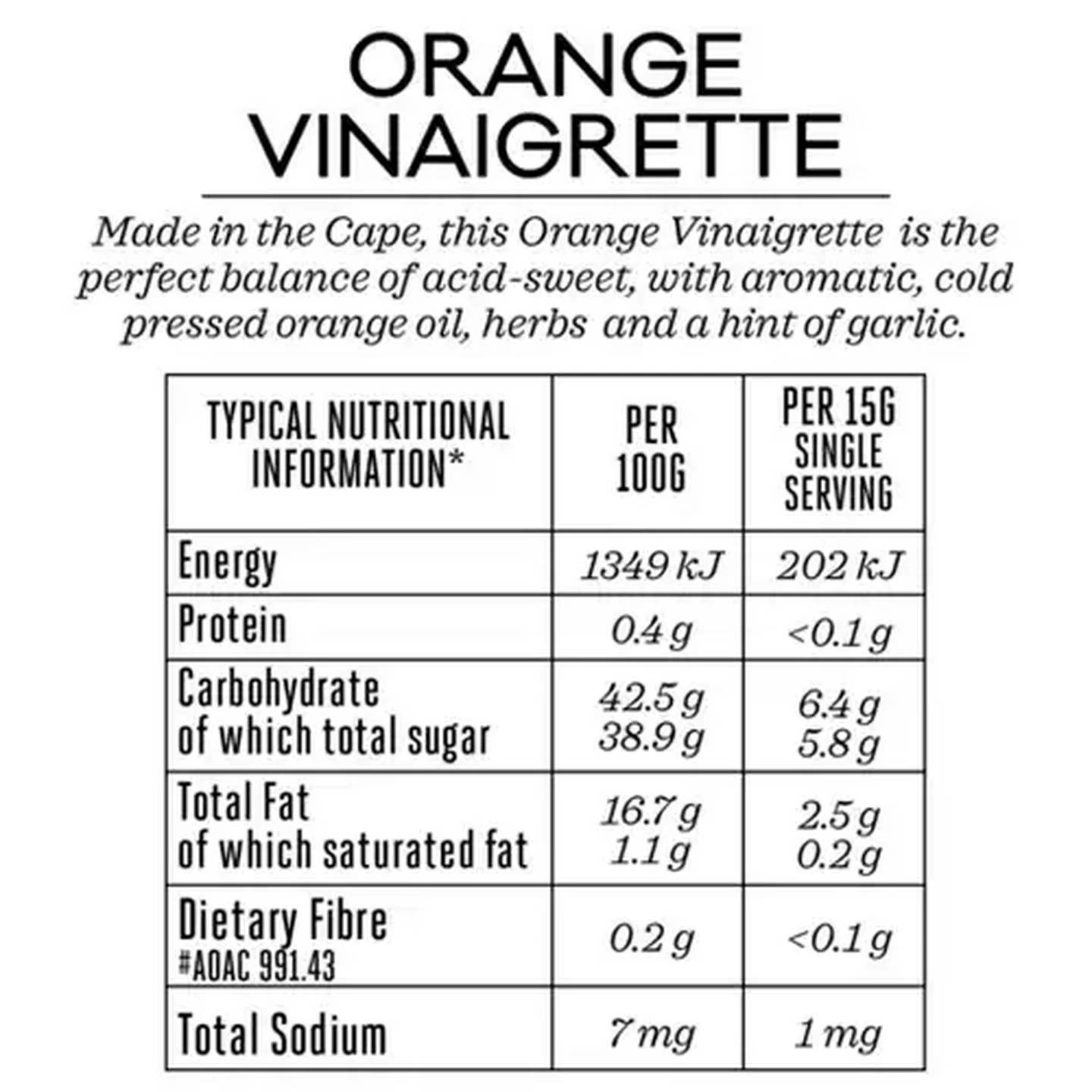 Image of Forage And Feast Orange Vinaigrette 250ml