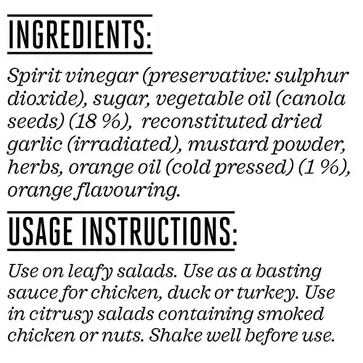 Image of Forage And Feast Orange Vinaigrette 250ml