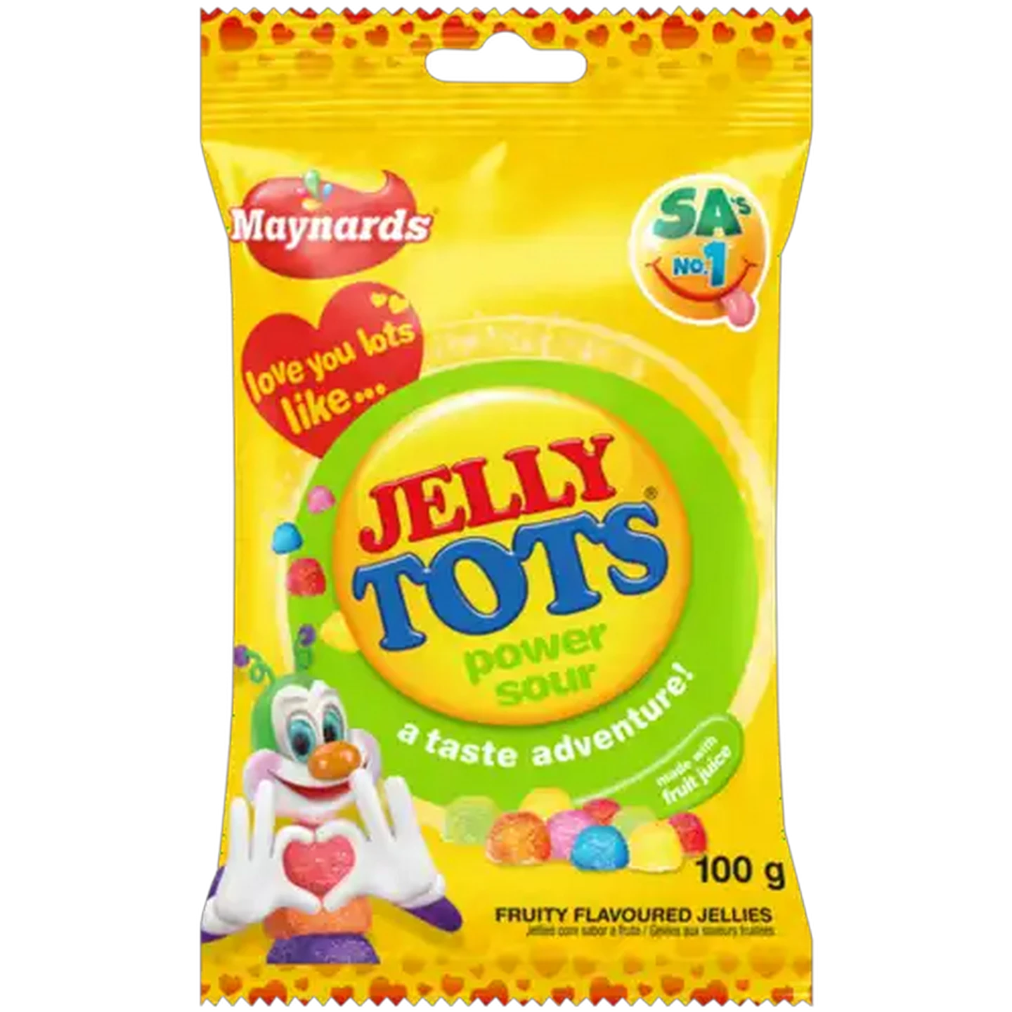 Image of Maynards Jelly Tots Power Sour Fruity Flavoured Jellies 100g