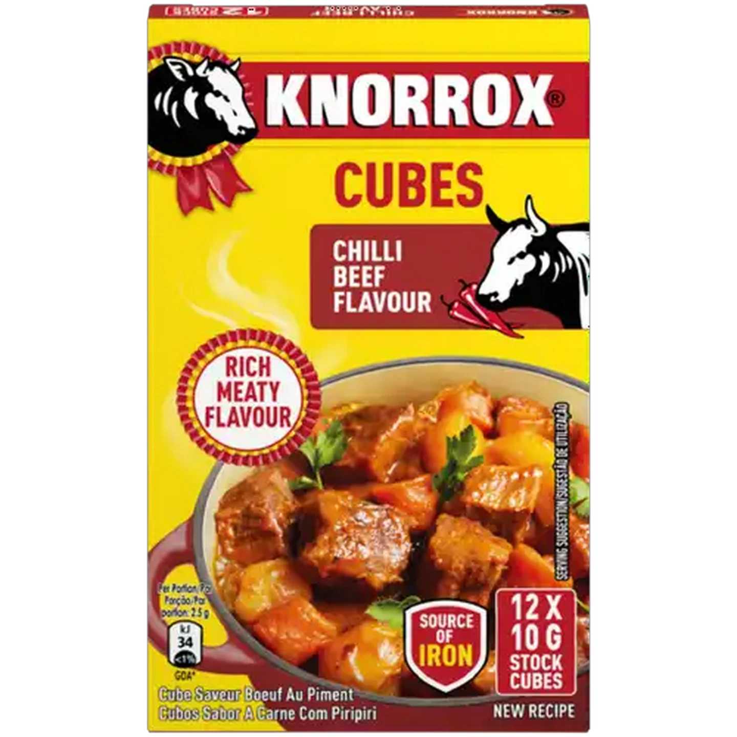 Image of Knorrox Chilli Beef Flavoured Stock Cubes 12 x 10g