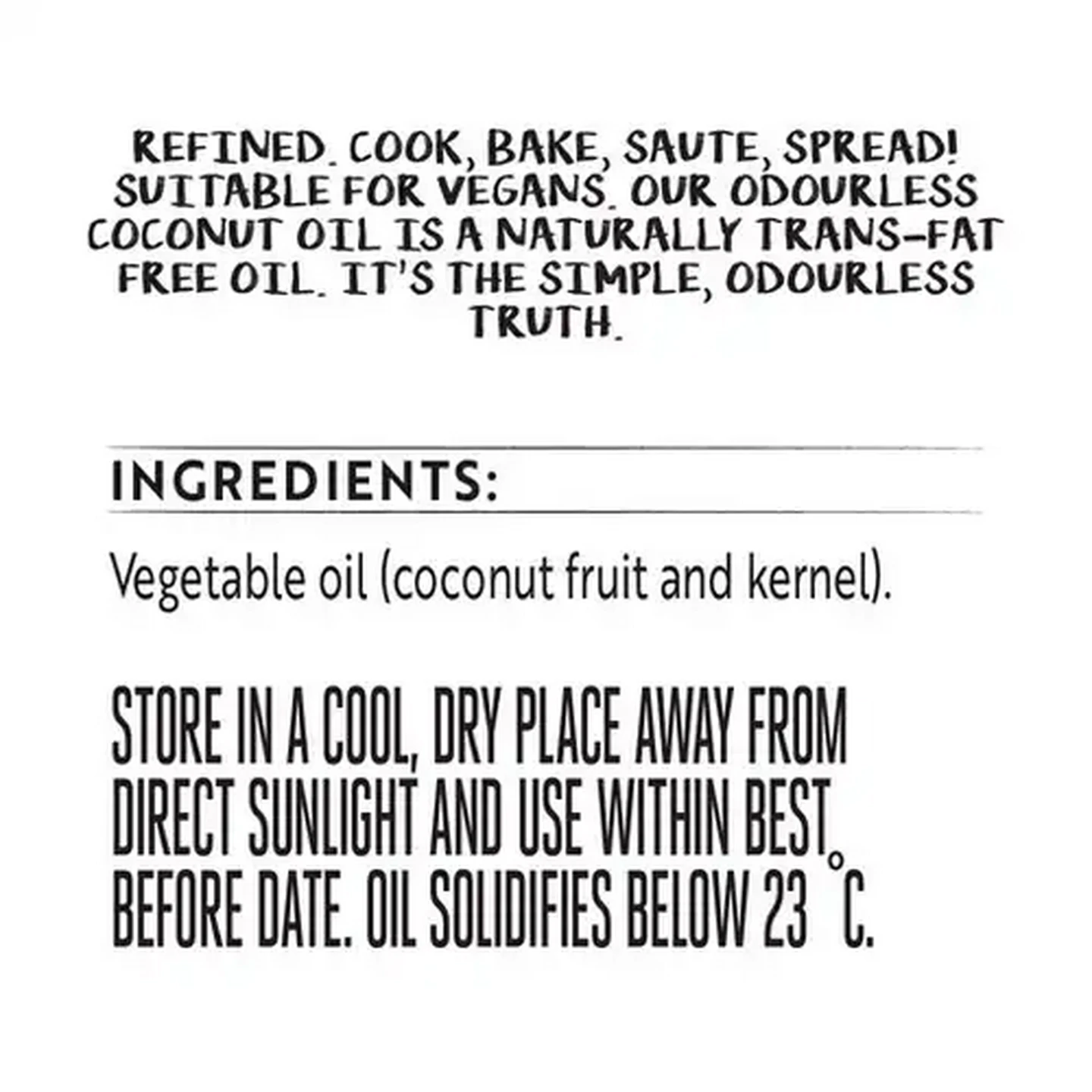 Image of Simple Truth Vegan Odourless Coconut Oil 500ml