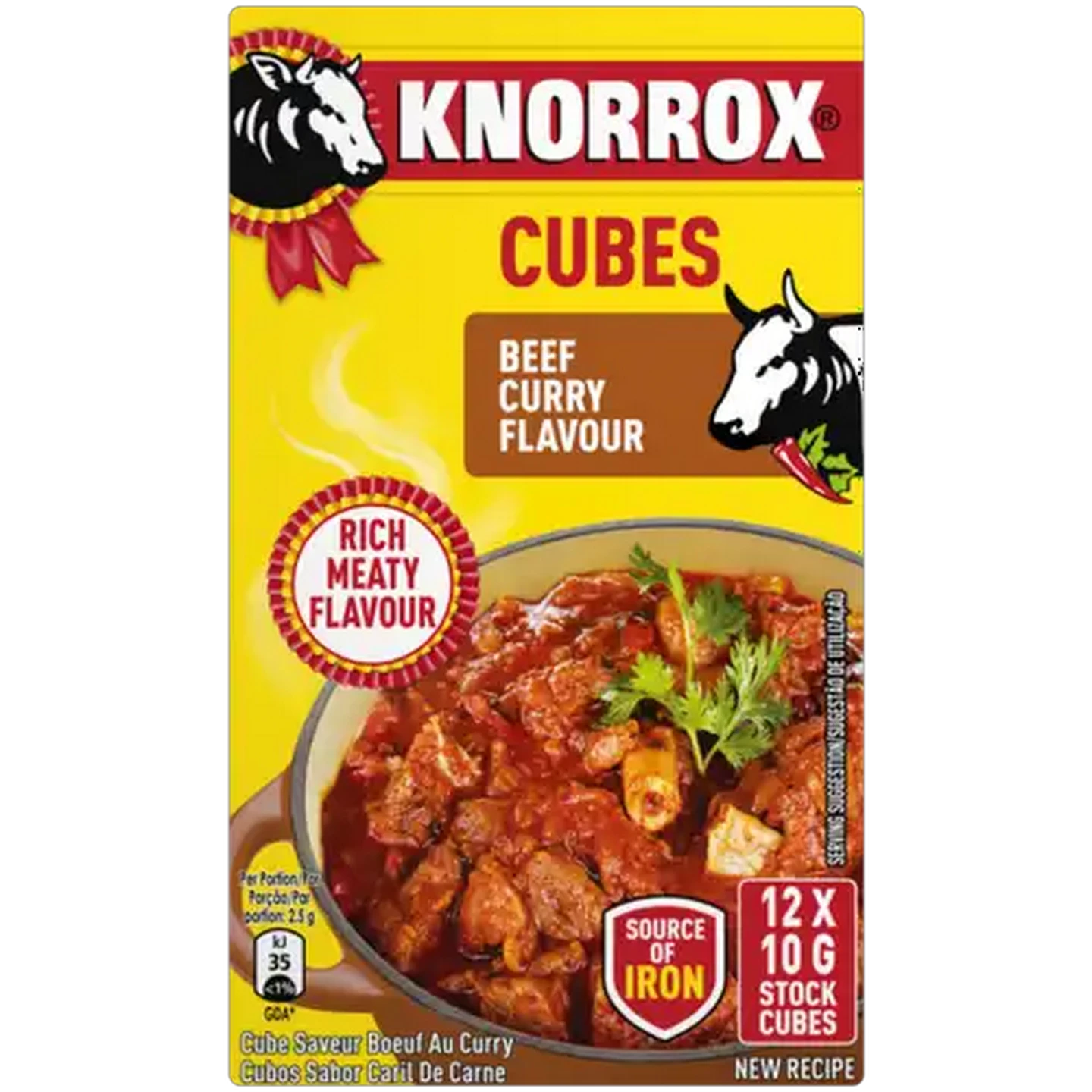 Image of Knorrox Beef Curry Flavoured Stock Cubes 12 x 10g