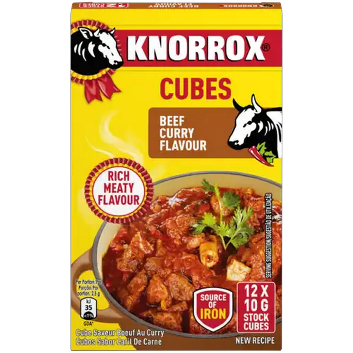 Image of Knorrox Beef Curry Flavoured Stock Cubes 12 x 10g