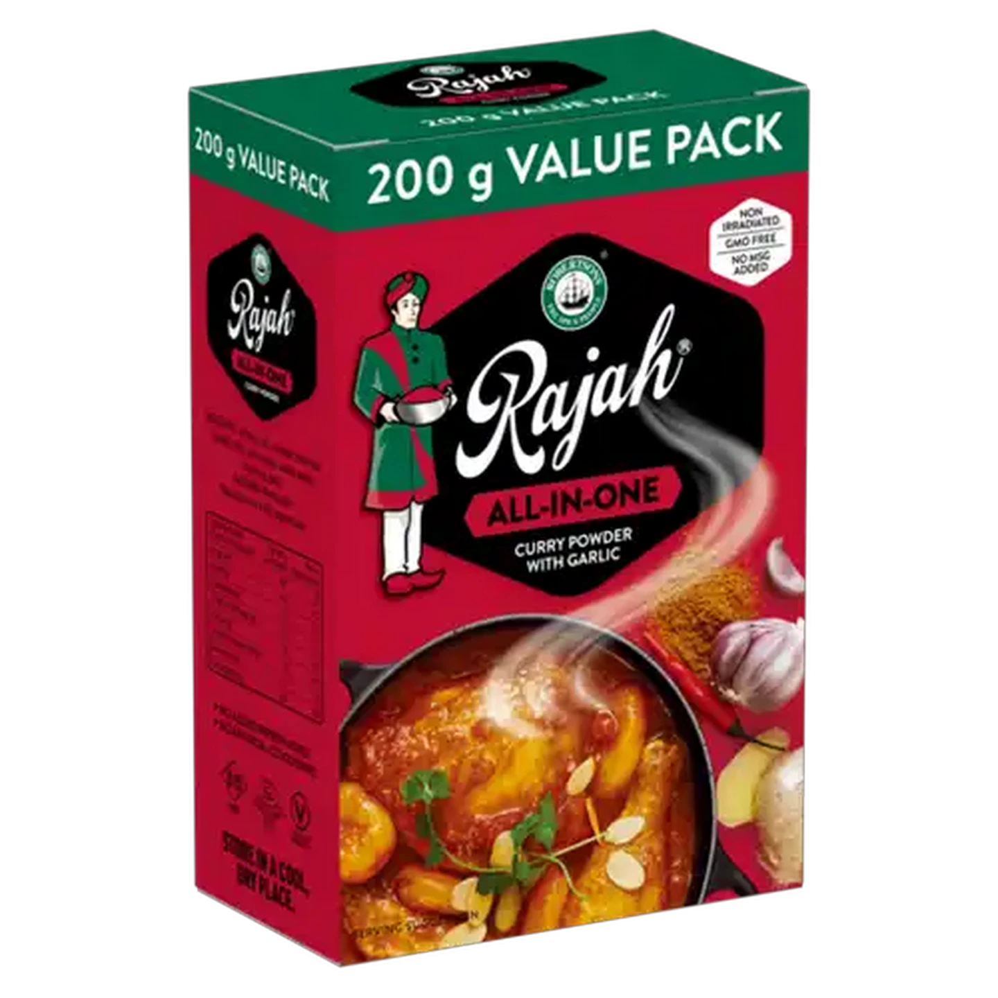 Image of Rajah All-In-One Curry Powder With Garlic Value Pack 200g