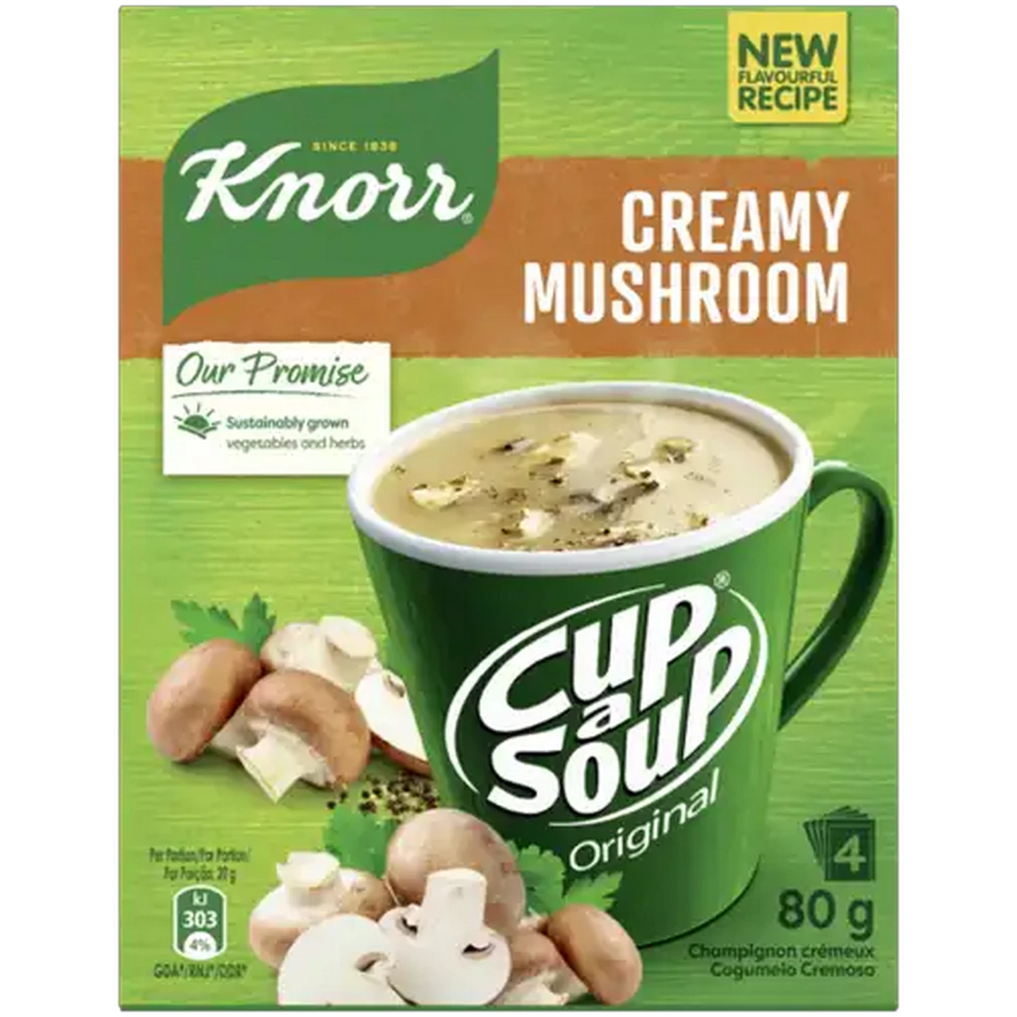 Image of Knorr Cup-a-Soup Creamy Mushroom Instant Soup 4 x 20g
