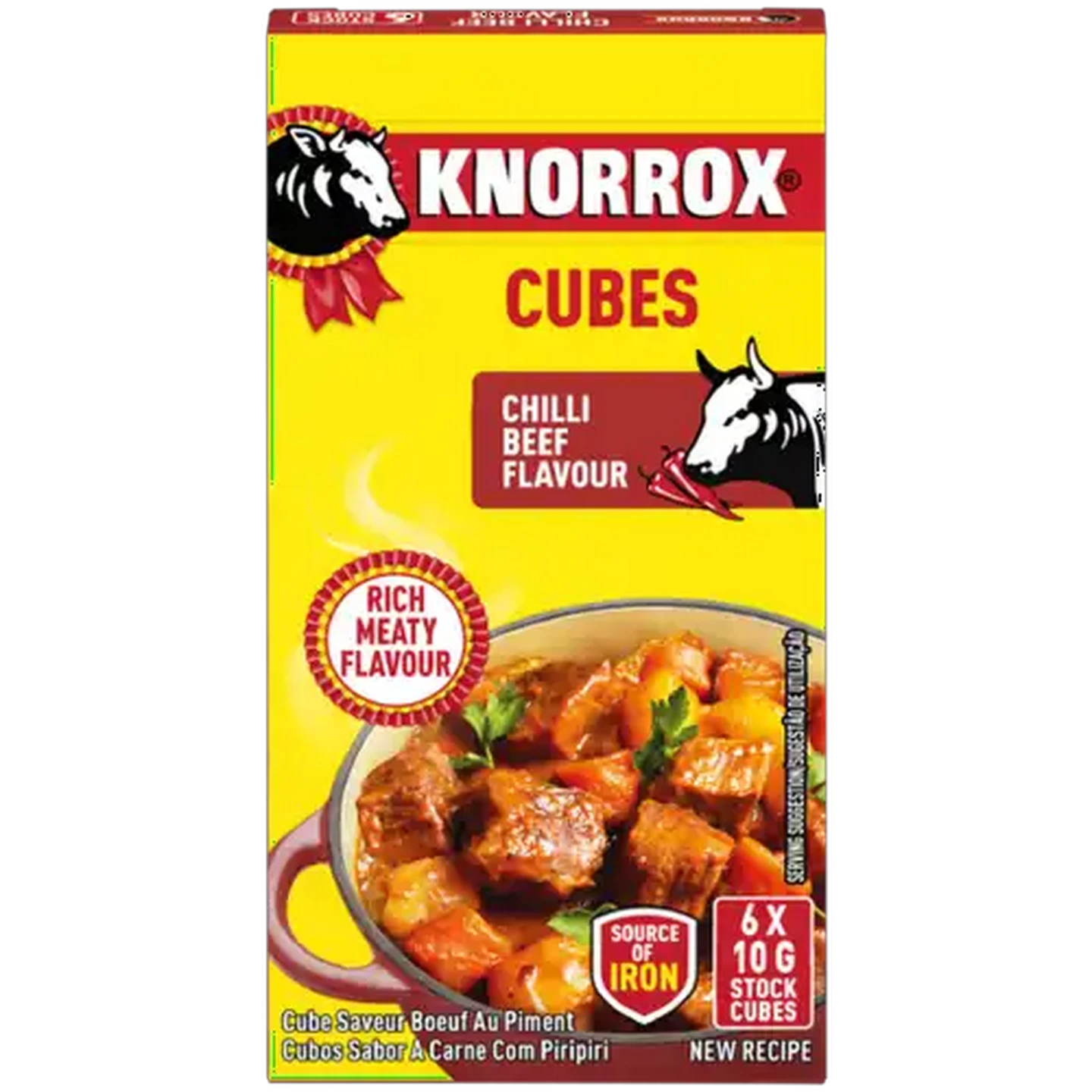 Image of Knorrox Chilli Beef Flavoured Stock Cubes 6 x 10g