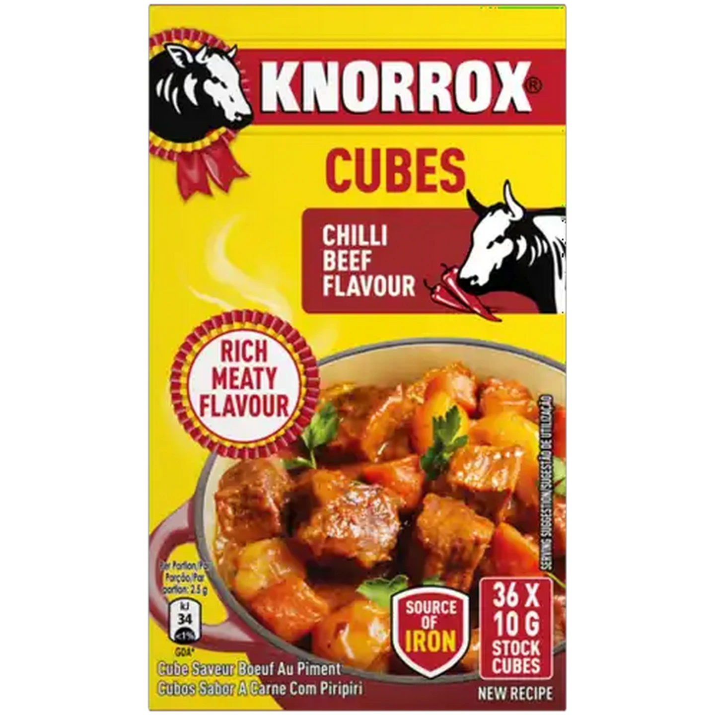 Image of Knorrox Chilli Beef Flavoured Stock Cubes 36 x 10g