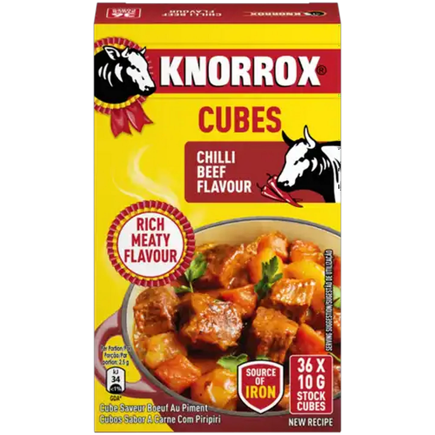 Image of Knorrox Chilli Beef Flavoured Stock Cubes 36 x 10g