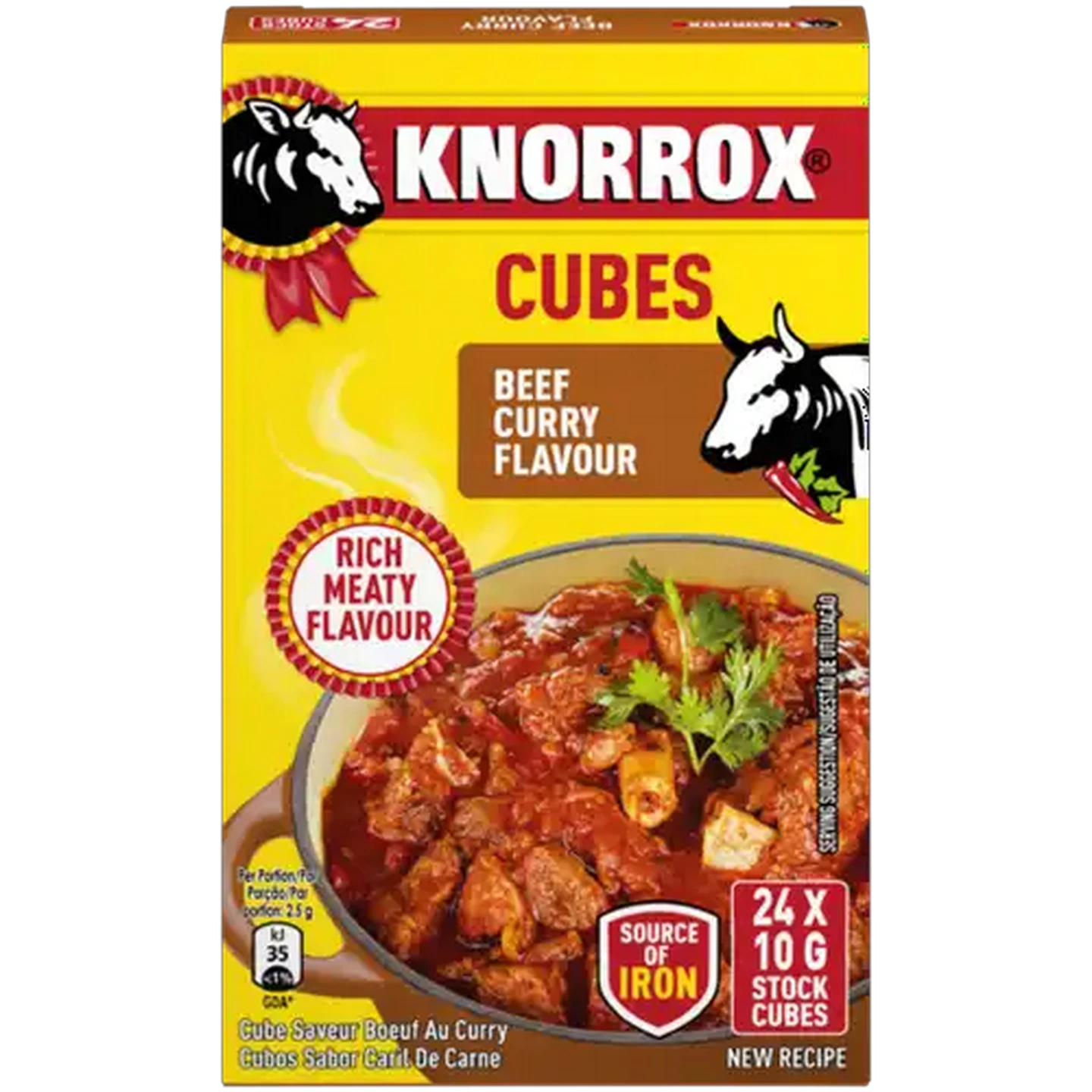 Image of Knorrox Beef Curry Flavoured Stock Cubes 24 x 10g