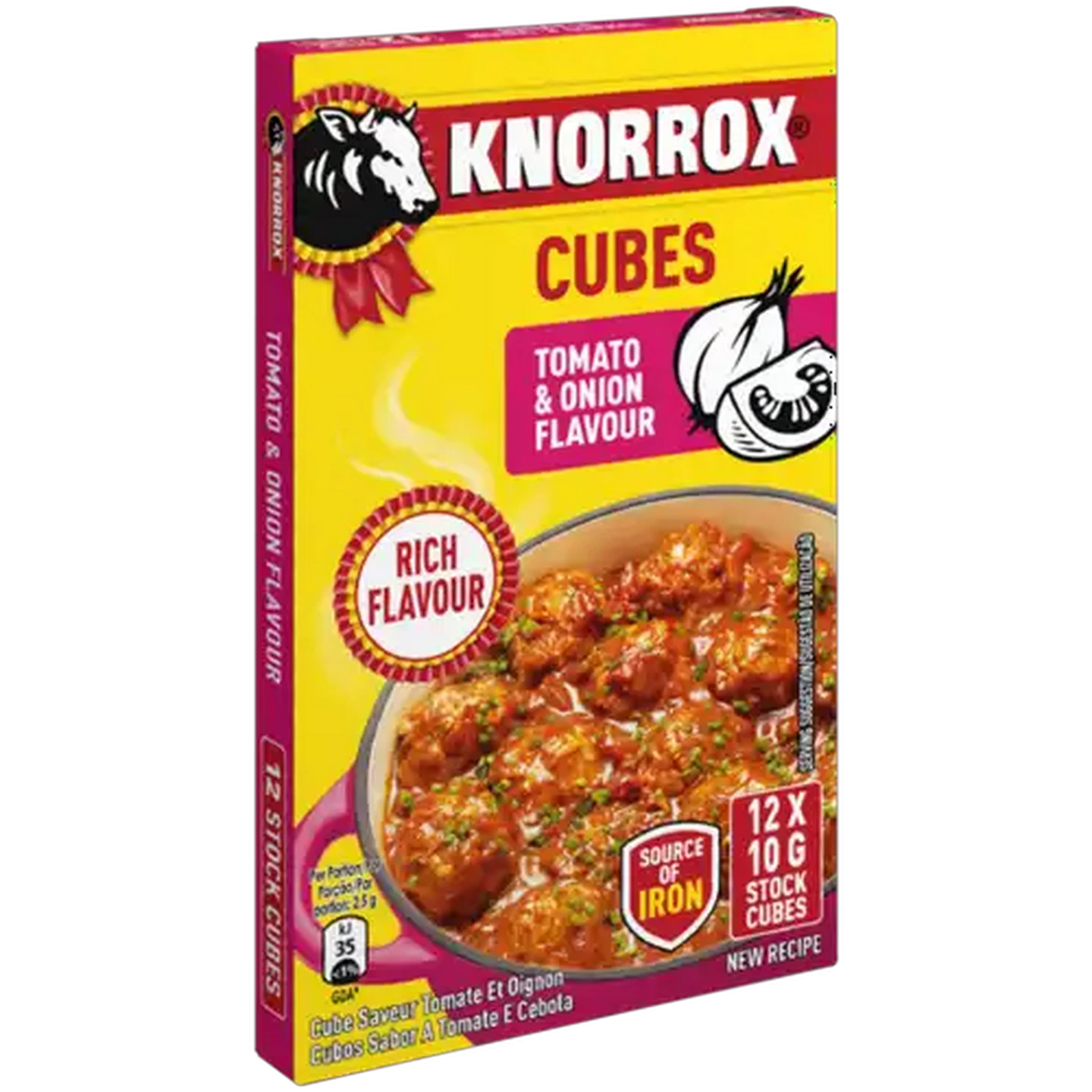 Image of Knorrox Tomato & Onion Flavoured Stock Cubes 12 x 10g