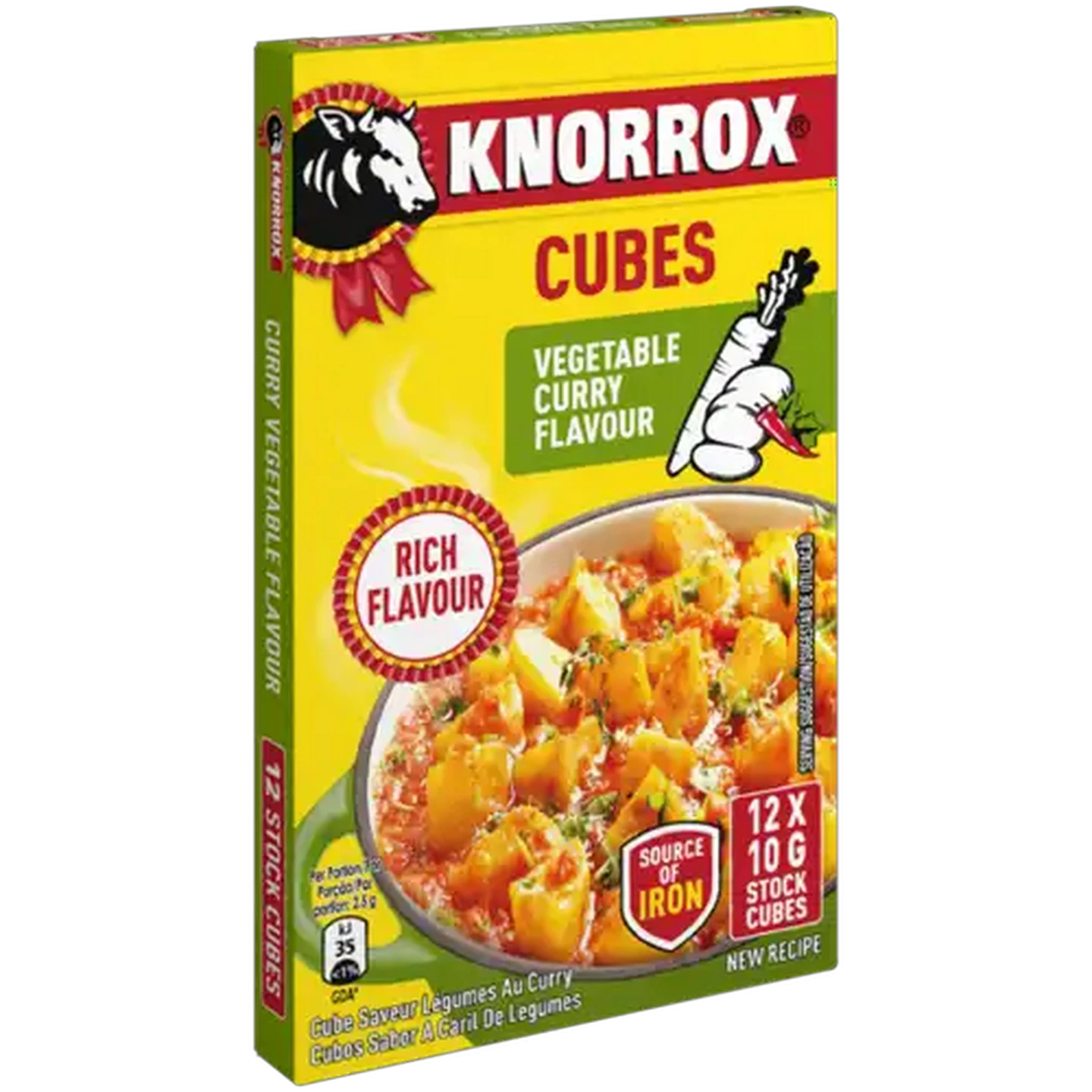 Image of Knorrox Vegetable Curry Flavoured Stock Cubes 12 x 10g