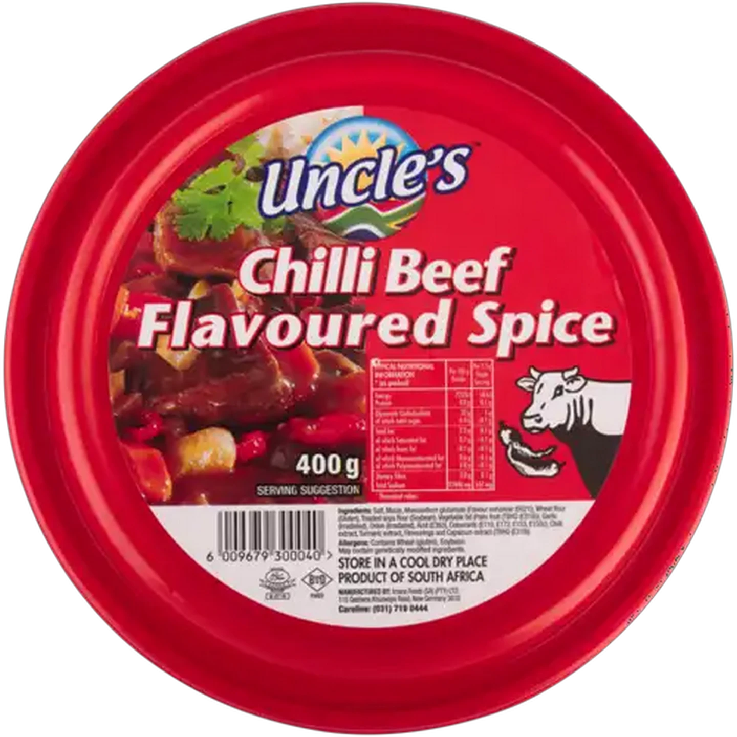 Image of Uncle's Chilli Beef Spice In Bowl 400g