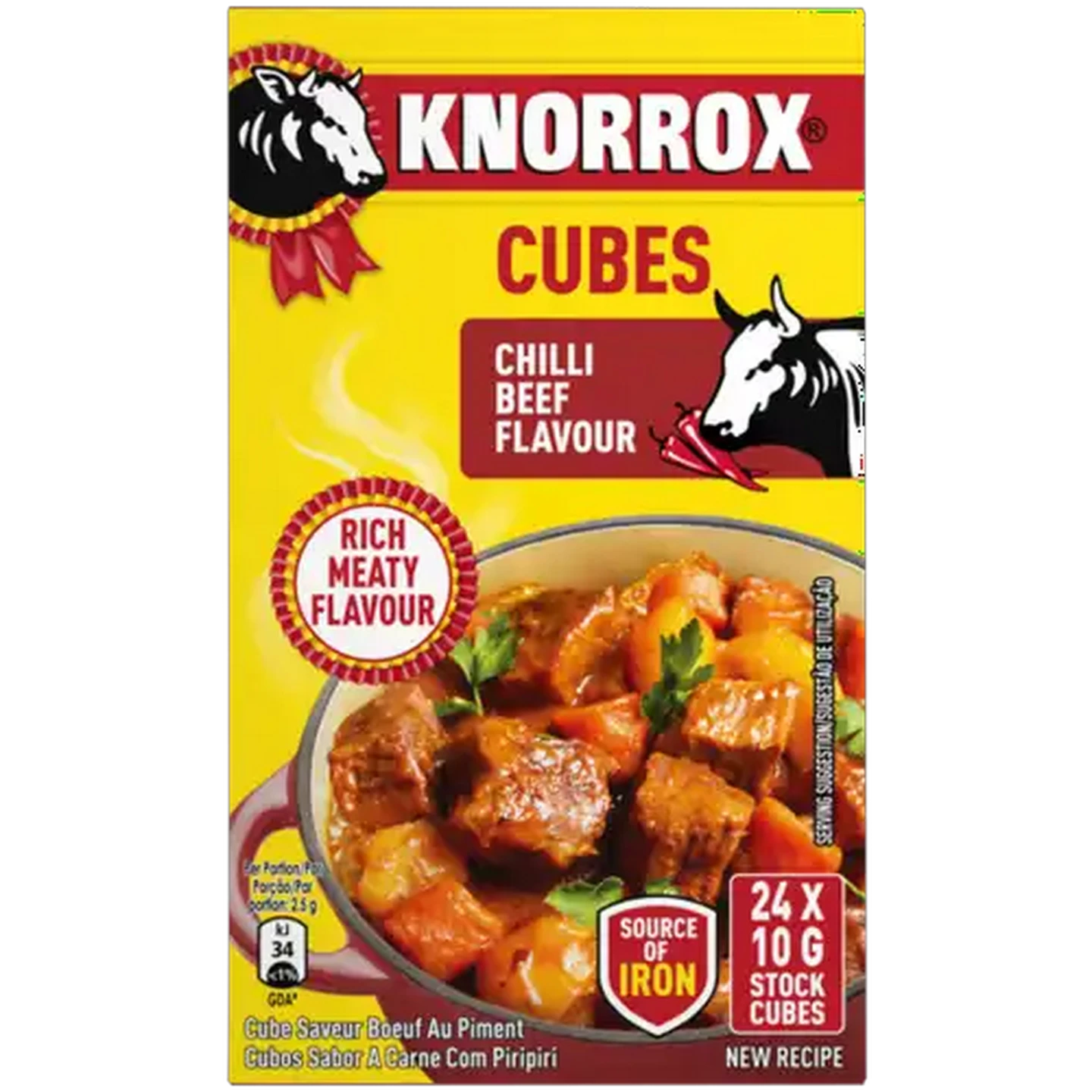 Image of Knorrox Chilli Beef Flavoured Stock Cubes 24 x 10g