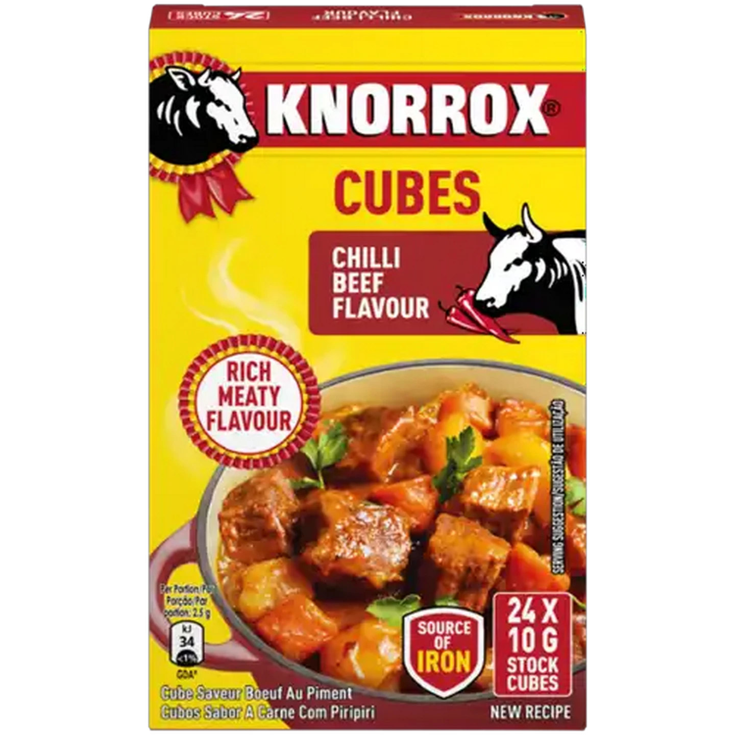 Image of Knorrox Chilli Beef Flavoured Stock Cubes 24 x 10g