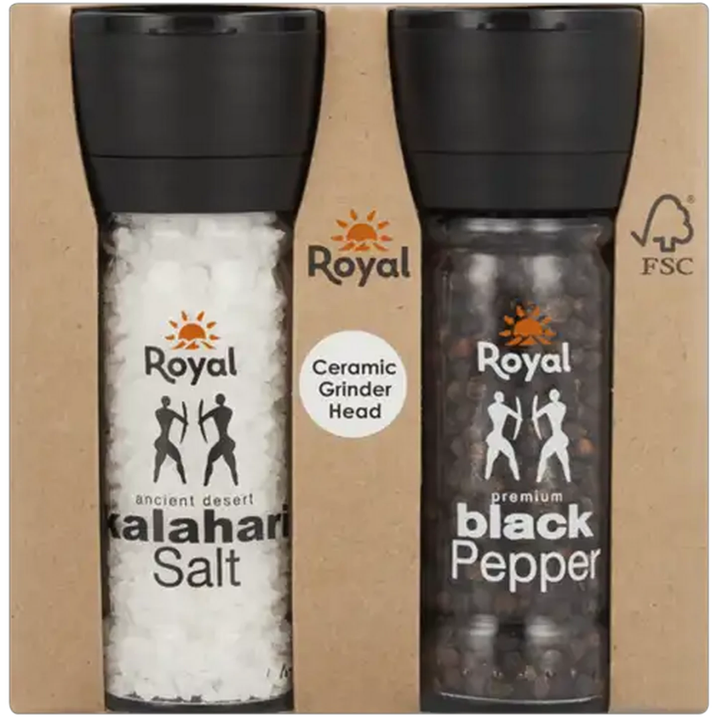 Image of Royal Kalahari Salt & Black Pepper Grinder Duo 2 Pack