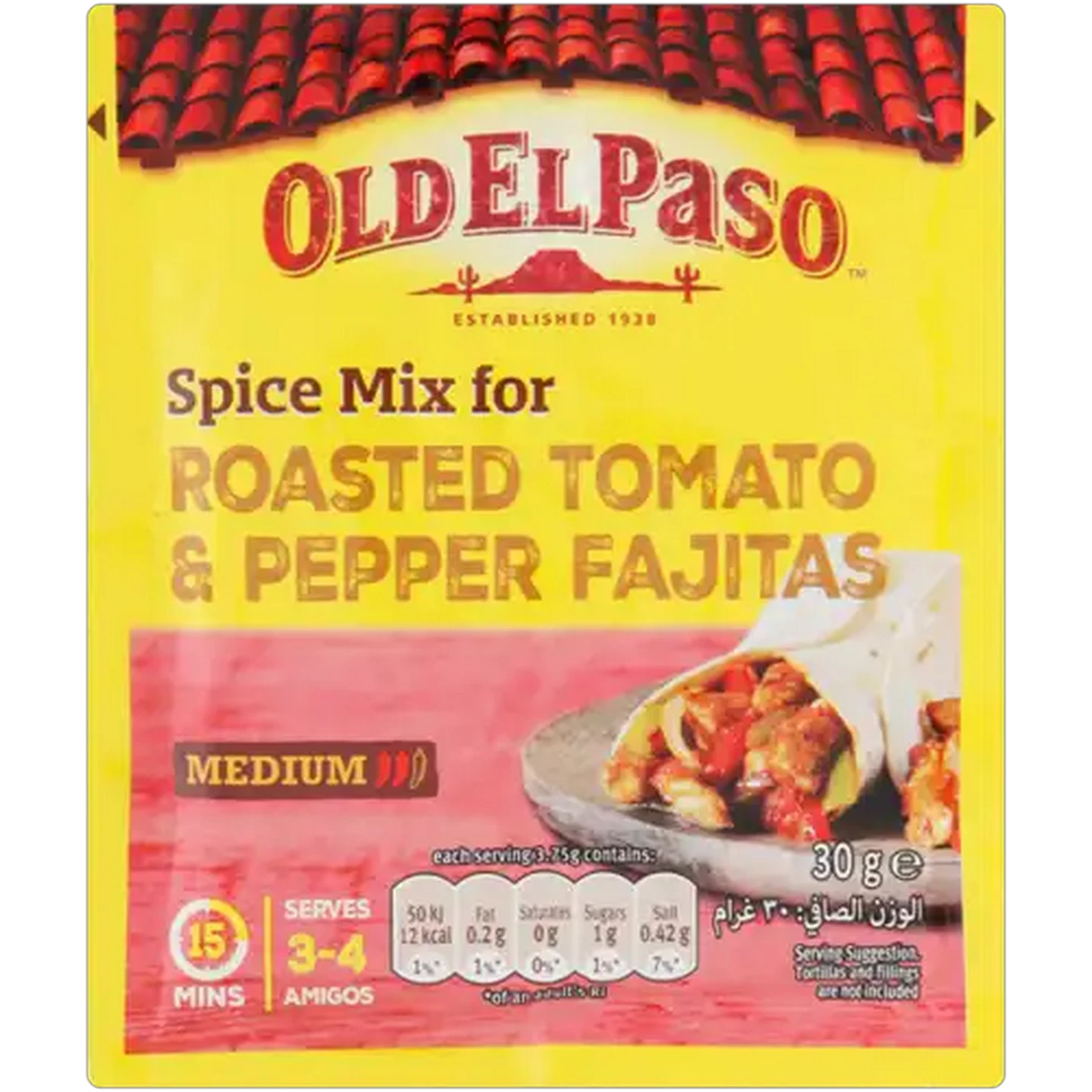 Image of Old El Paso Roasted Tomato & Pepper Fajitas Spice Mix 30g