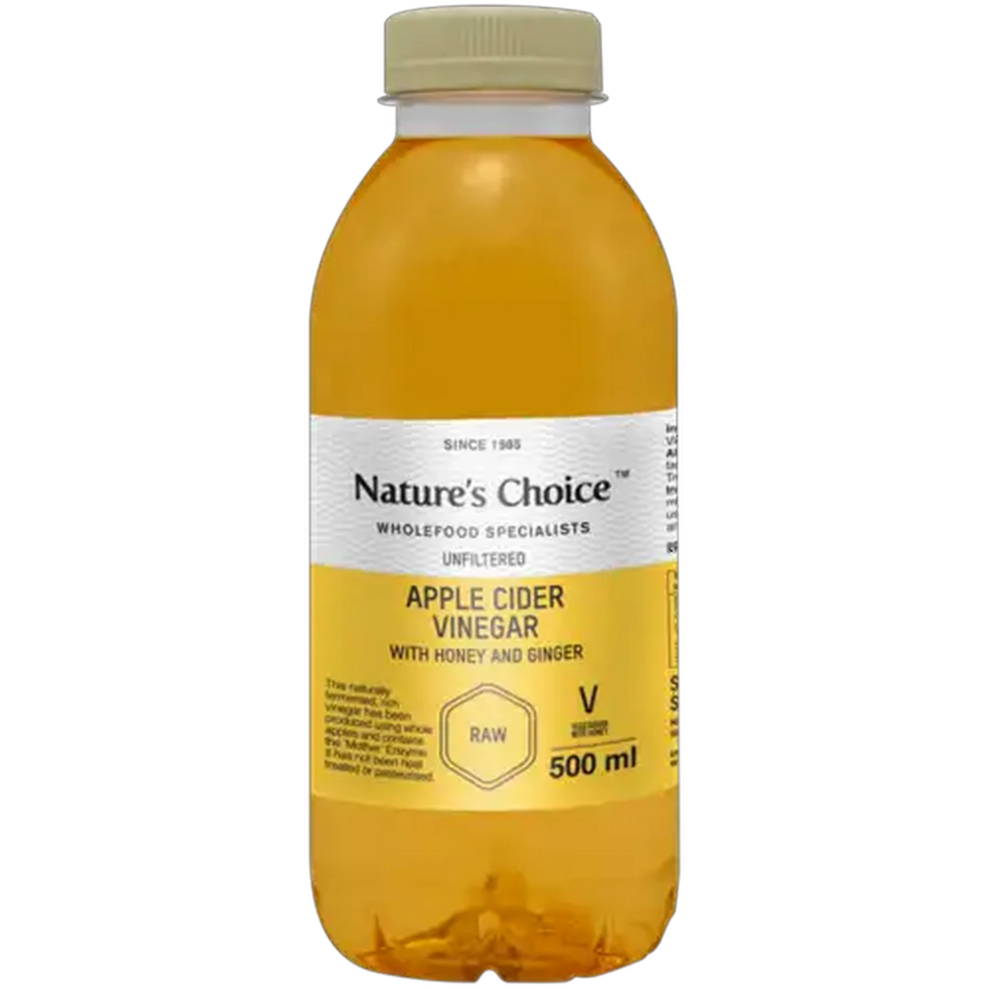 Image of Nature's Choice Honey & Ginger Apple Cider Vinegar Bottle 500ml