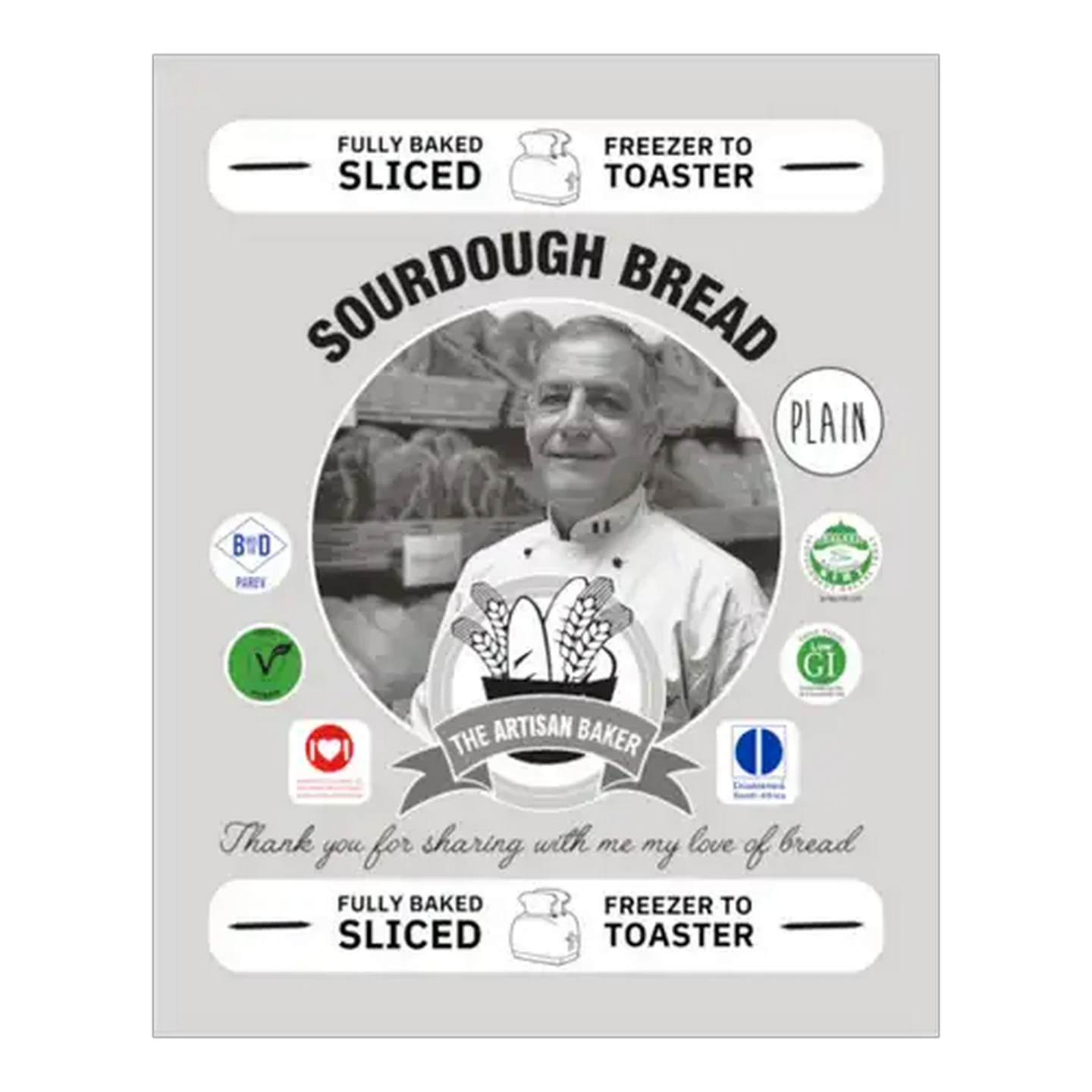 Image of The Artisan Baker Frozen Sliced Plain Sourdough Bread