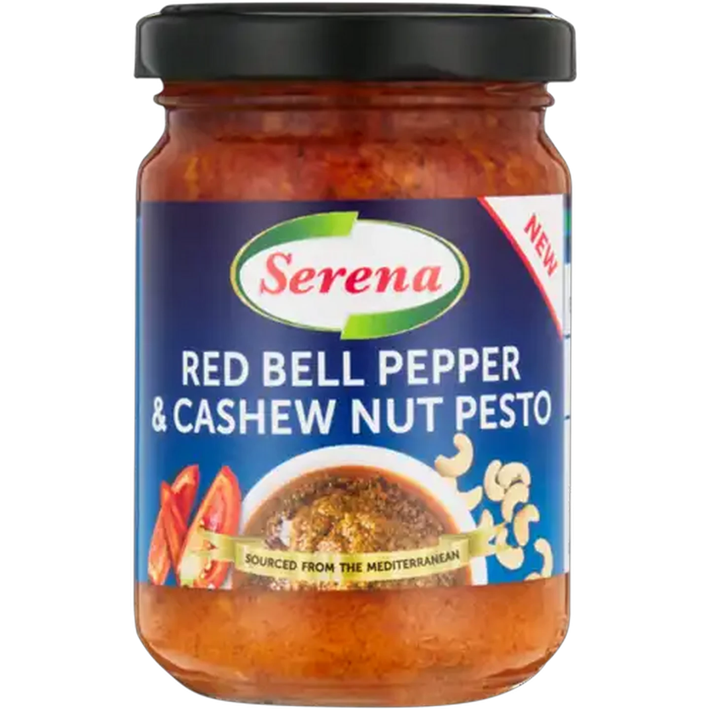 Image of Serena Red Bell Pepper & Cashew Nut Pesto Jar 140g