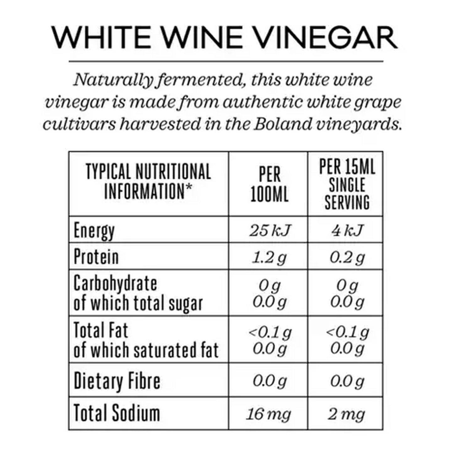 Image of Forage And Feast White Wine Vinegar 250ml