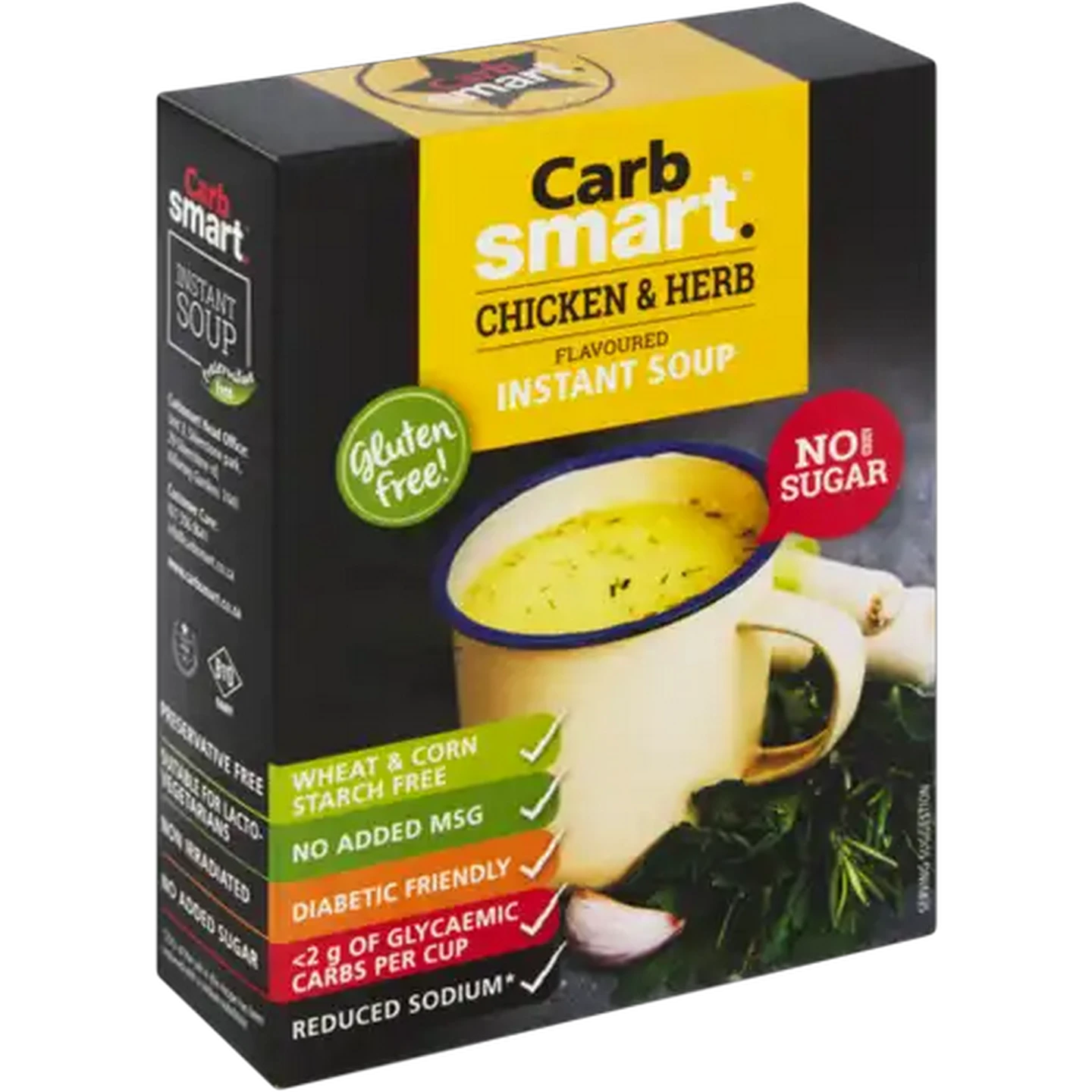 Image of Carbsmart Chicken & Herb Flavoured Instant Soup 4 x 17g