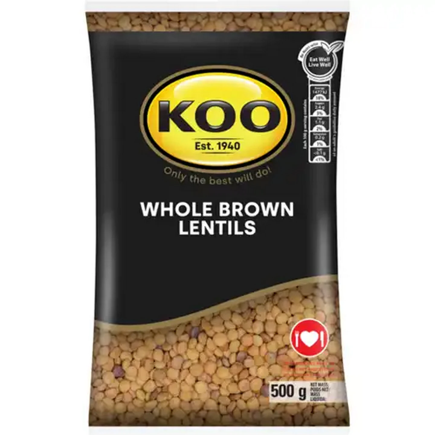 Image of KOO Whole Brown Lentils 500g