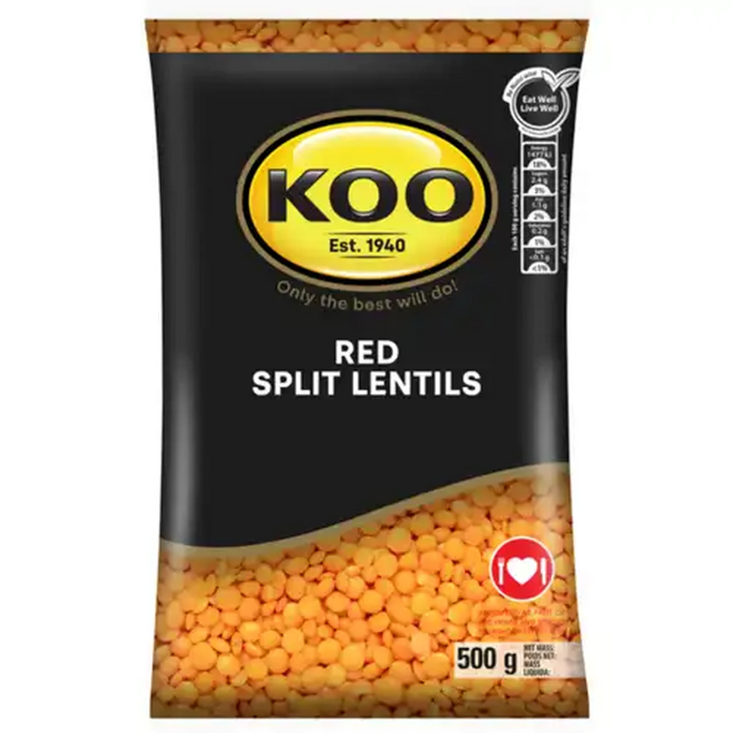 Image of KOO Red Split Lentils 500g