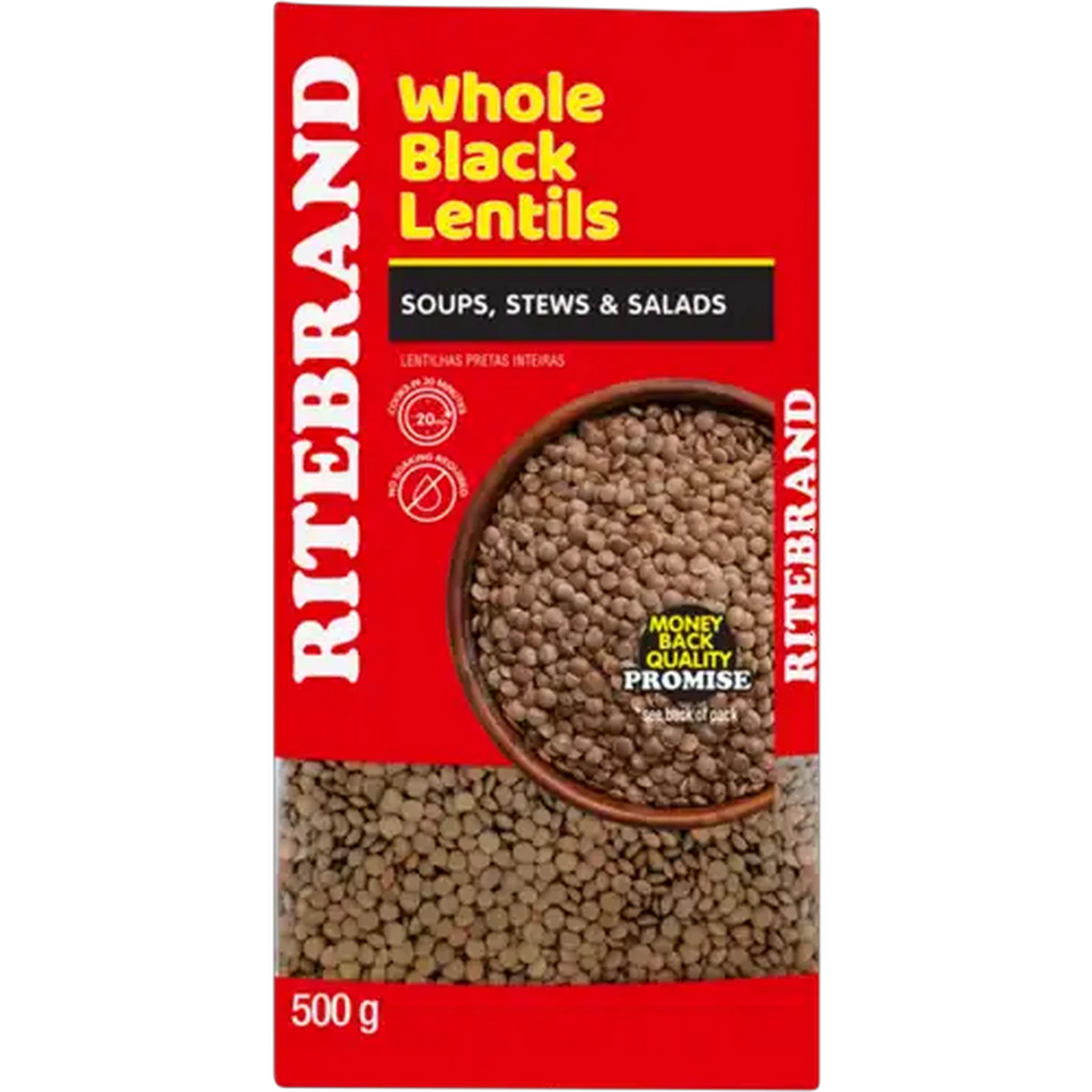 Image of Ritebrand Whole Black Lentils 500g