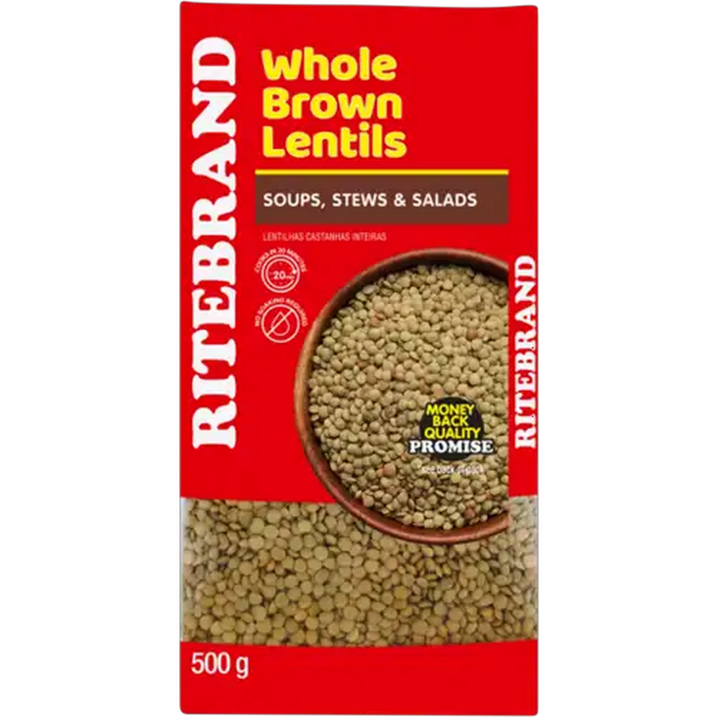 Image of Ritebrand Whole Brown Lentils 500g