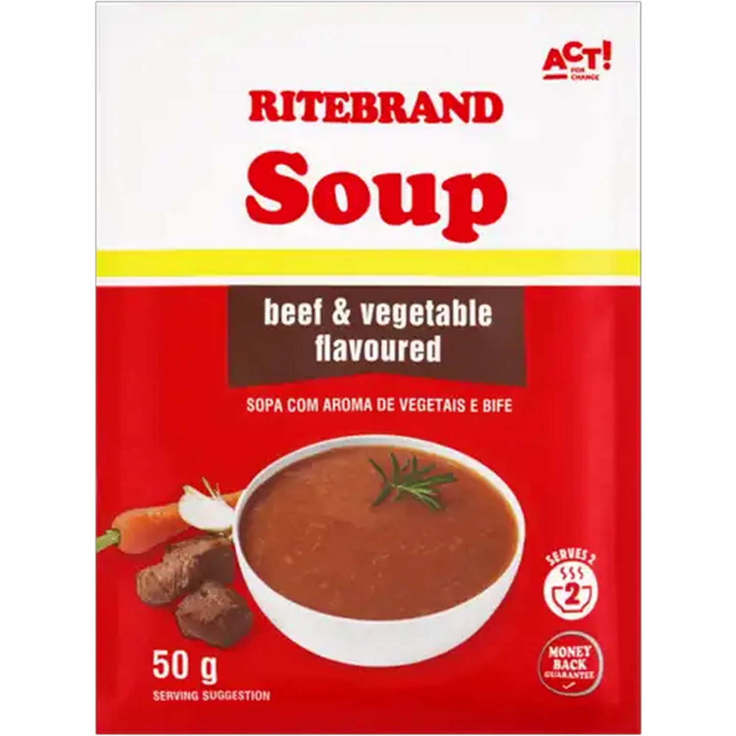 Image of Ritebrand Beef & Vegetable Flavoured Instant Soup 50g