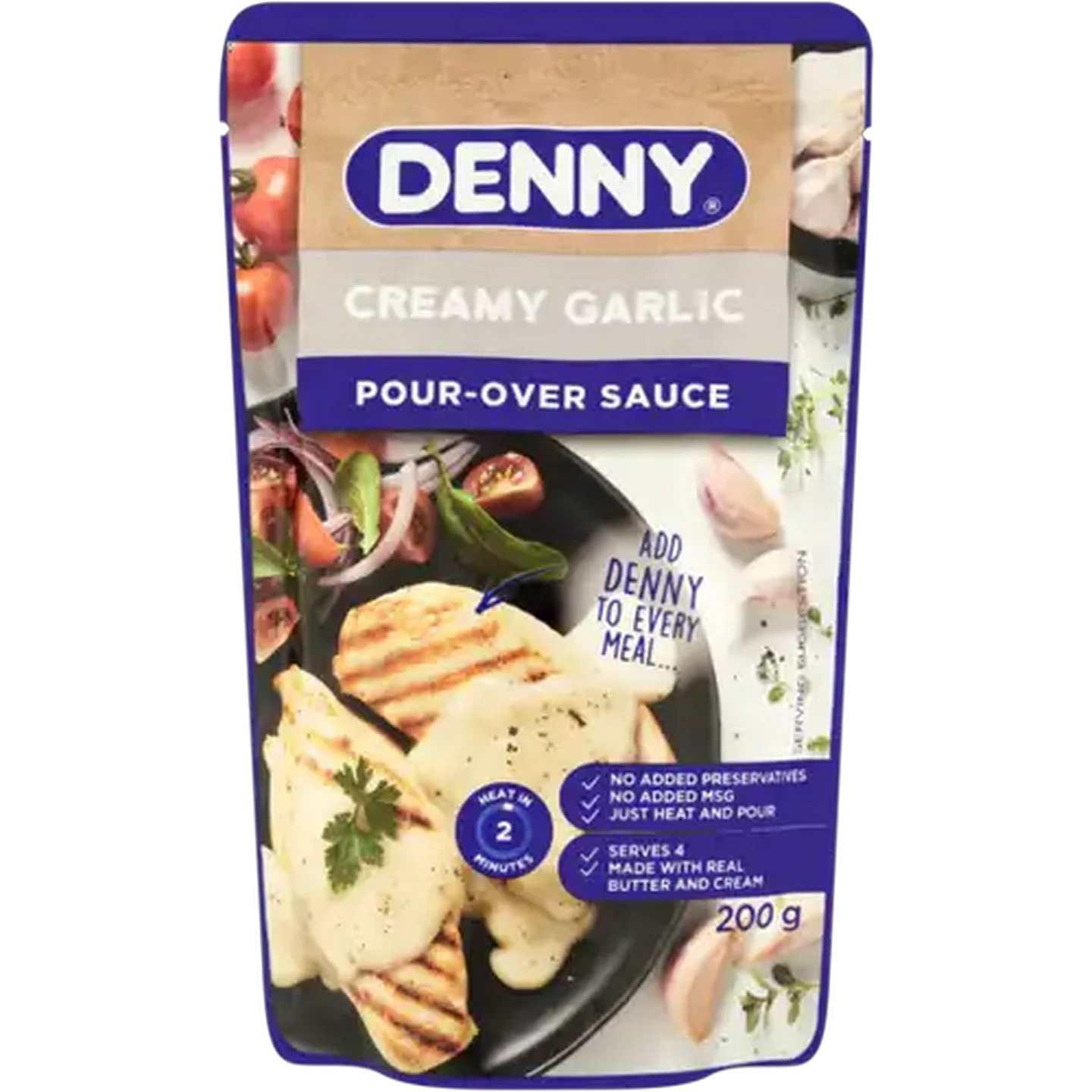Image of Denny Creamy Garlic Pour-Over Sauce 200g