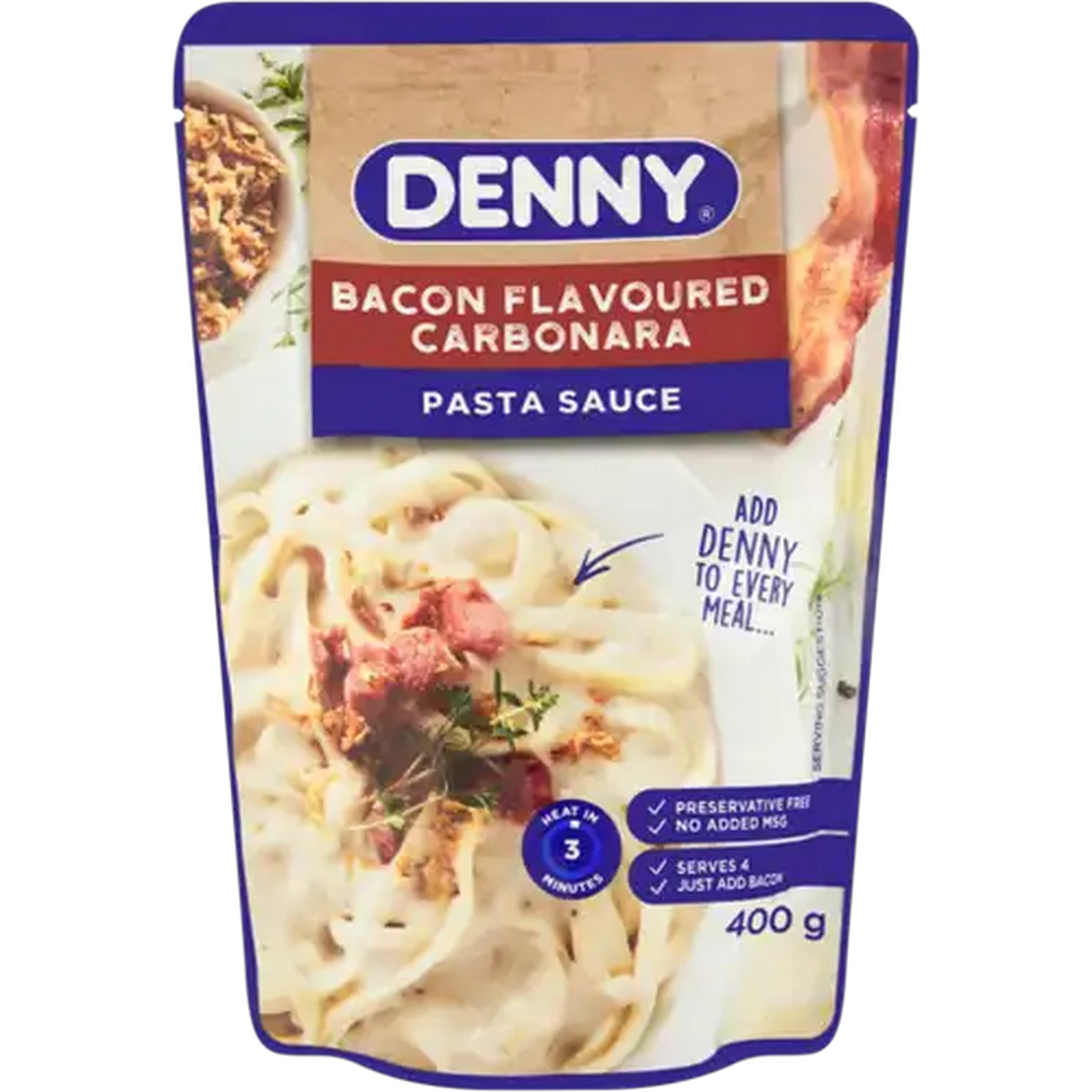 Image of Denny Carbonara Bacon Flavoured Pasta Sauce 400g