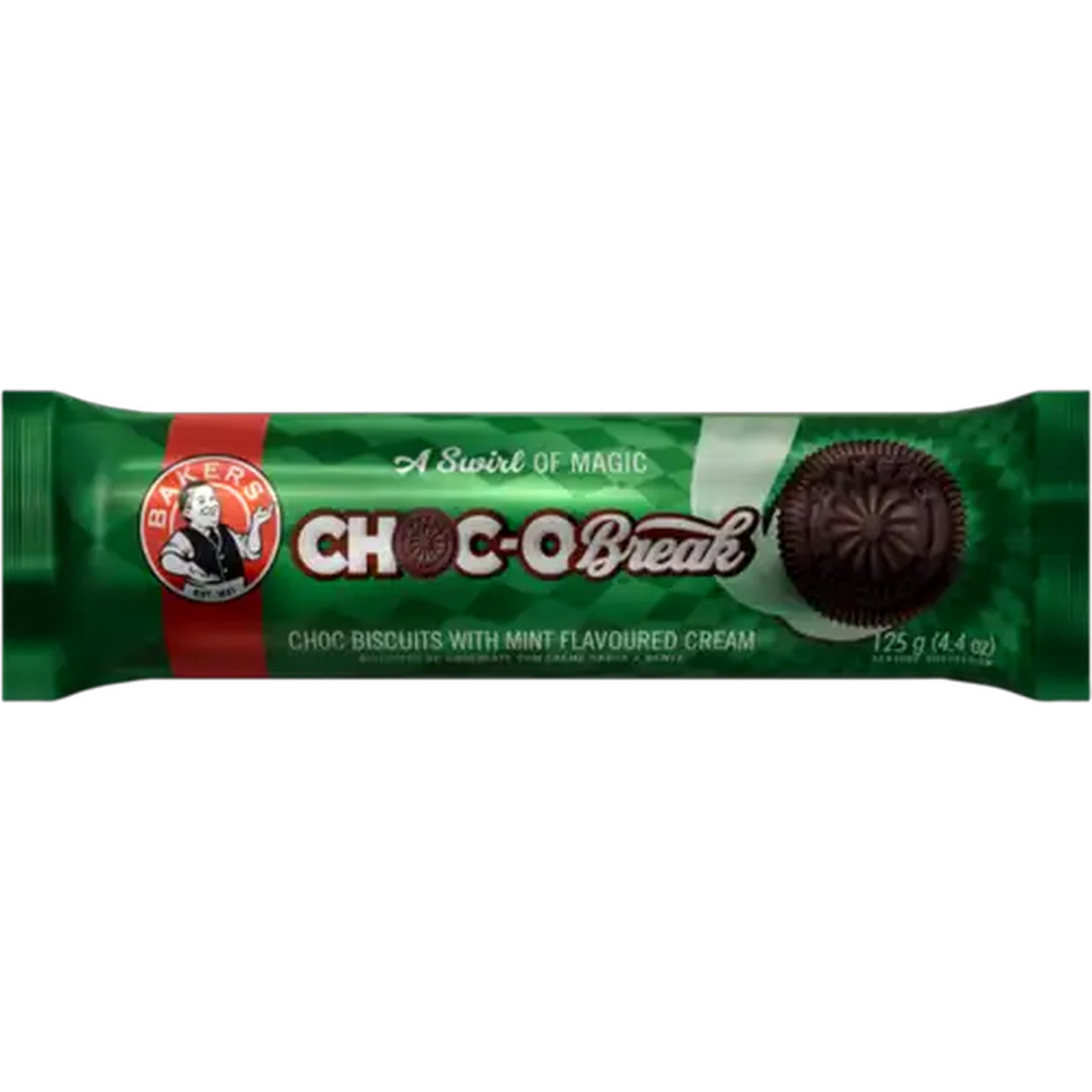 Image of Bakers Choc O Break Mint Flavoured Choc Cream Biscuits 125g