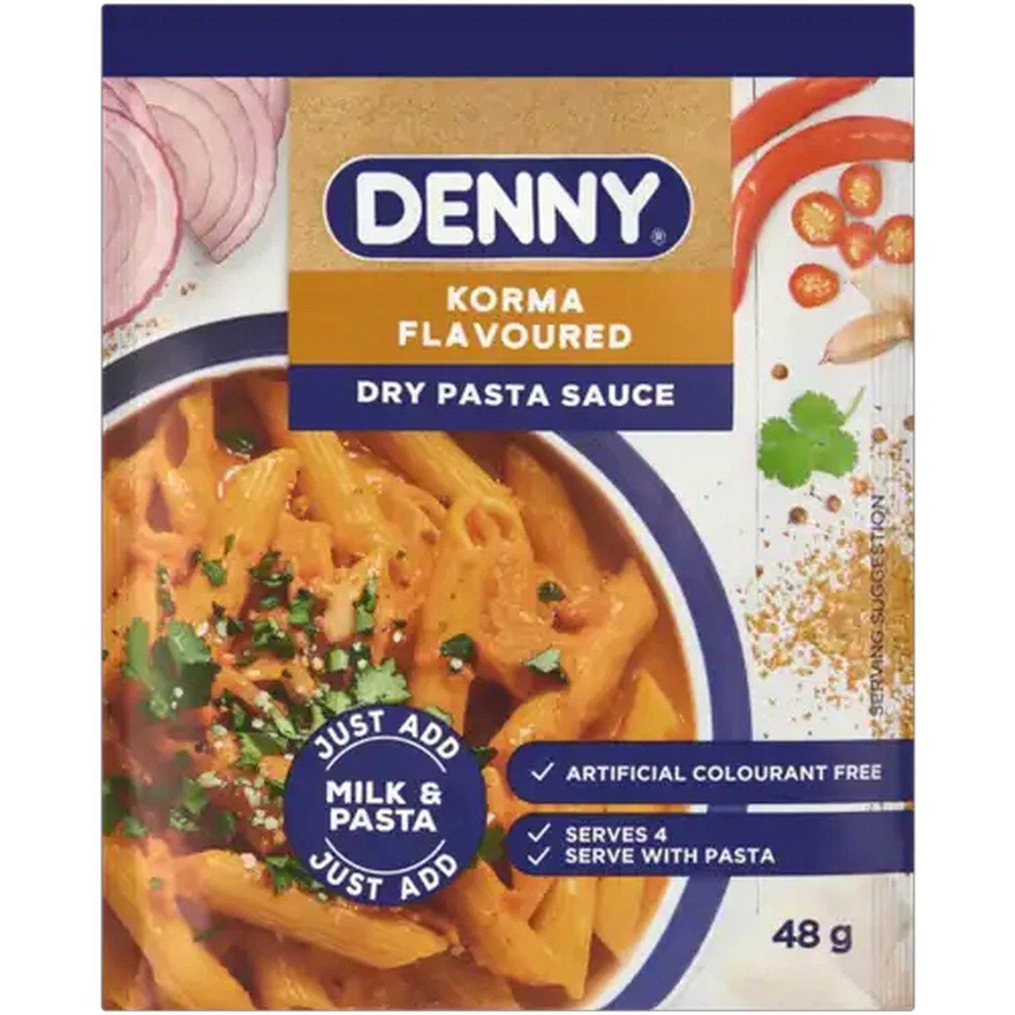 Image of DENNY Korma Flavoured Dry Pasta Sauce 48g