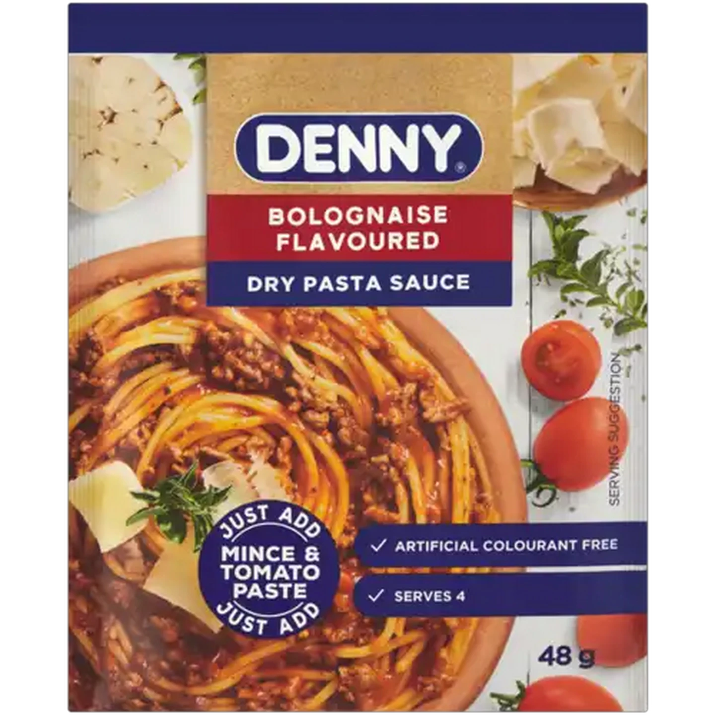 Image of DENNY Bolognaise Flavoured Dry Pasta Sauce 48g