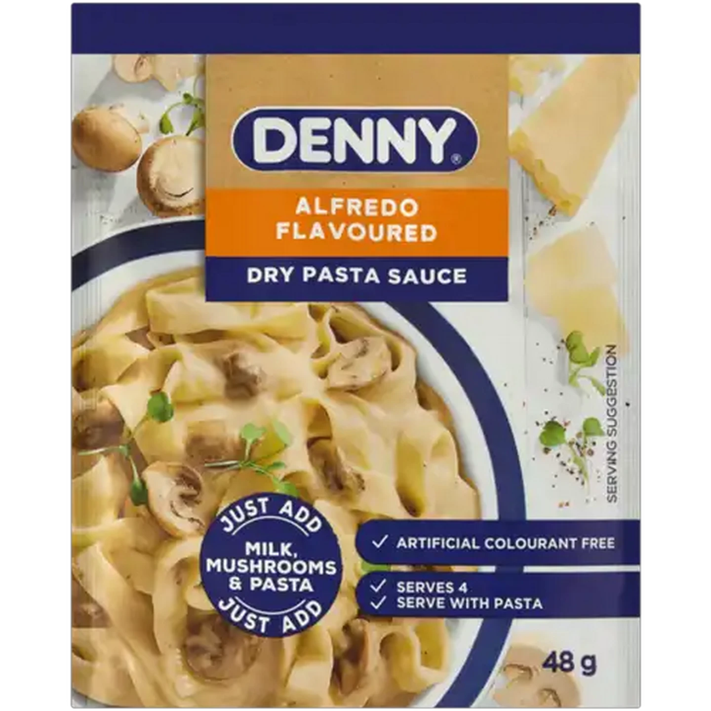 Image of DENNY Alfredo Flavoured Dry Pasta Sauce 48g