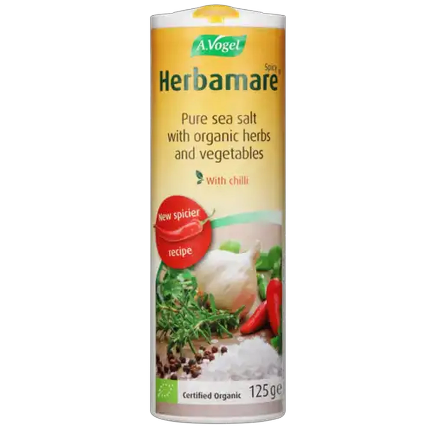 Image of A. Vogel Herbamare Pure Sea Salt with Oraganic Herbs and Vegetables 125g