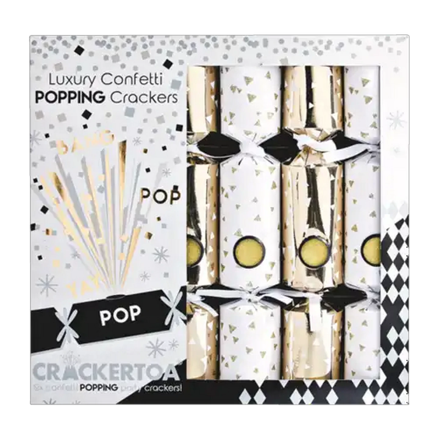 Image of Christmas Crackertoa Luxury Confetti Popping Christmas Crackers 6-Pack