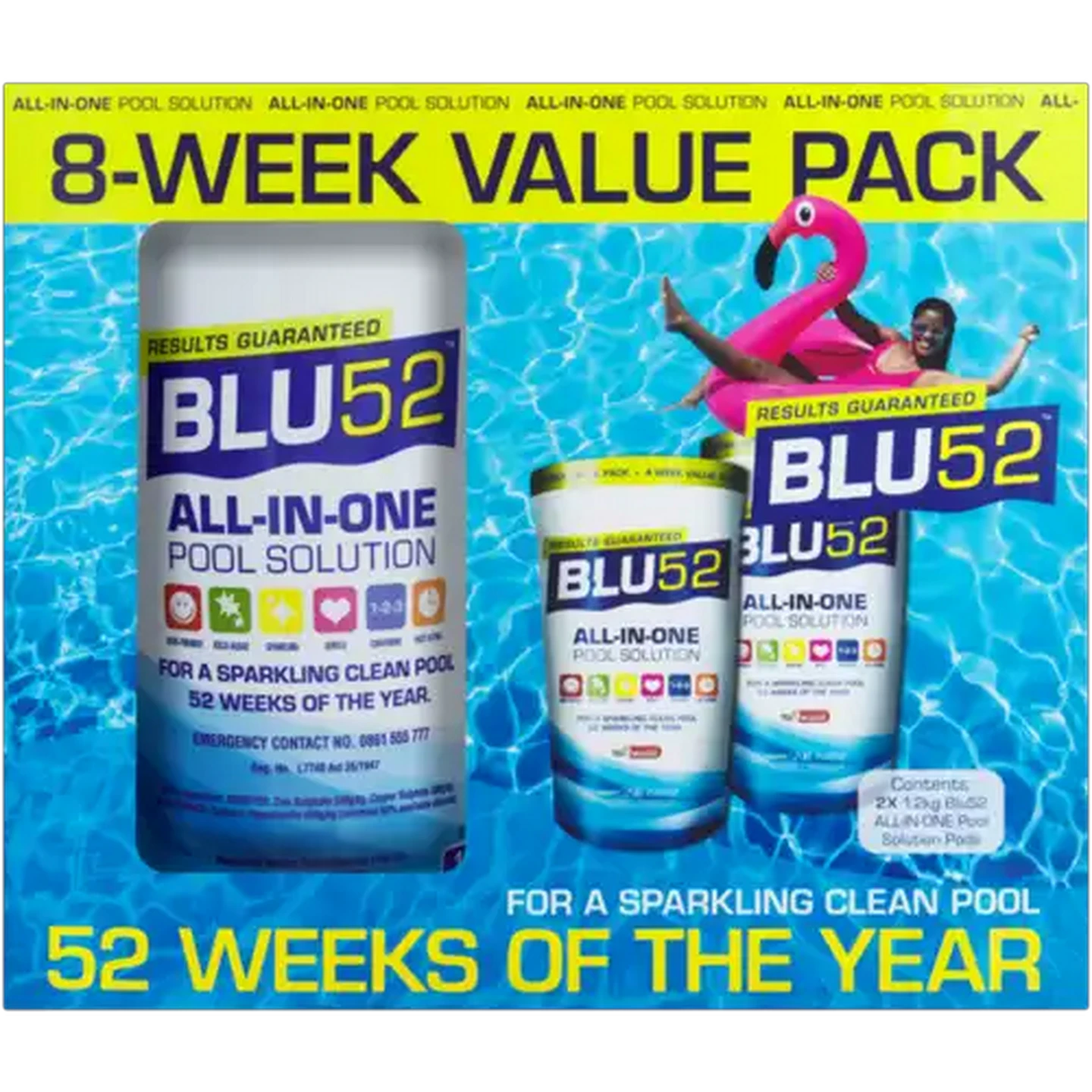 Image of BLU52 All-in-One Pool Solution Value Pack 2 x 1.2kg