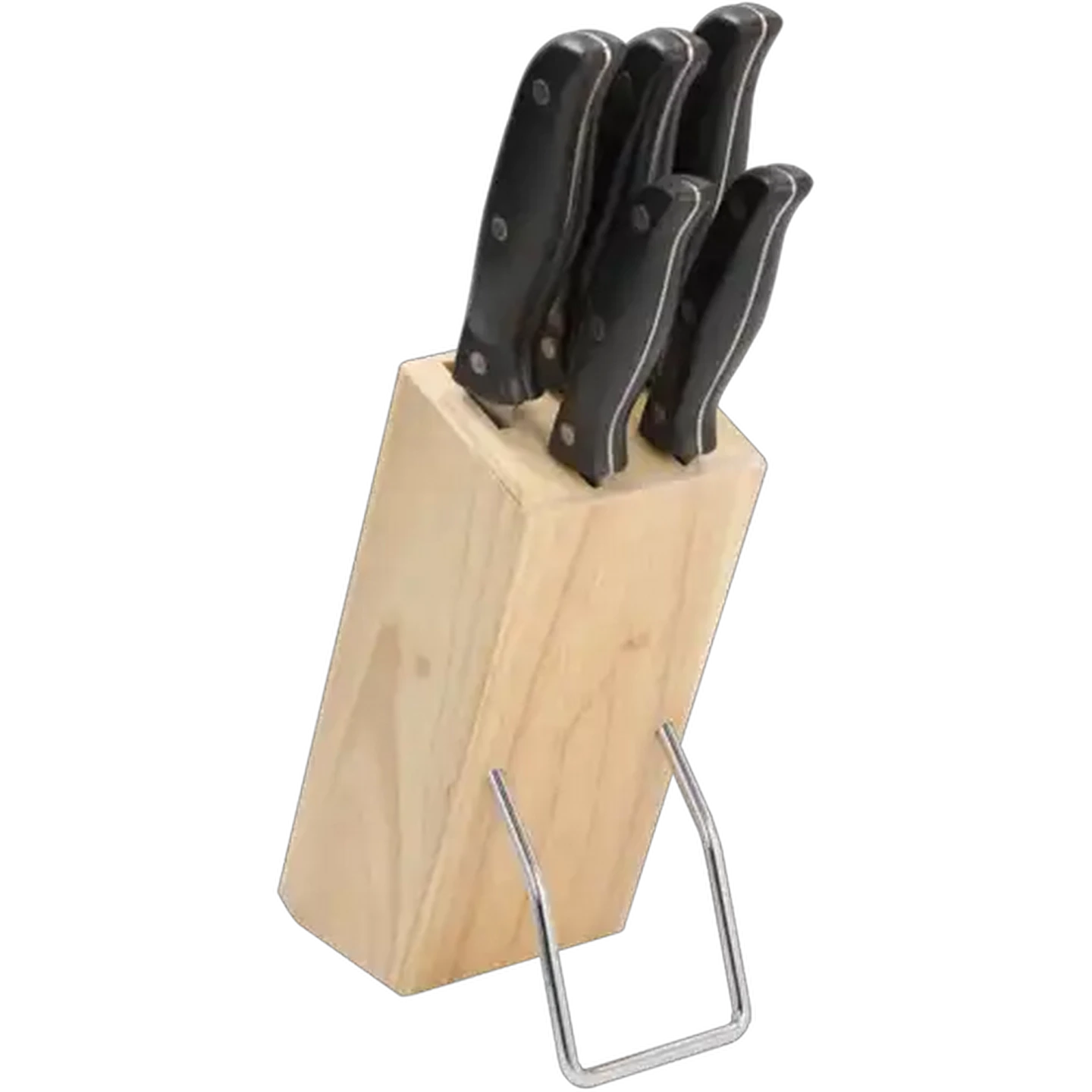 Image of Prochef Wooden Block Knife Set 5-Piece