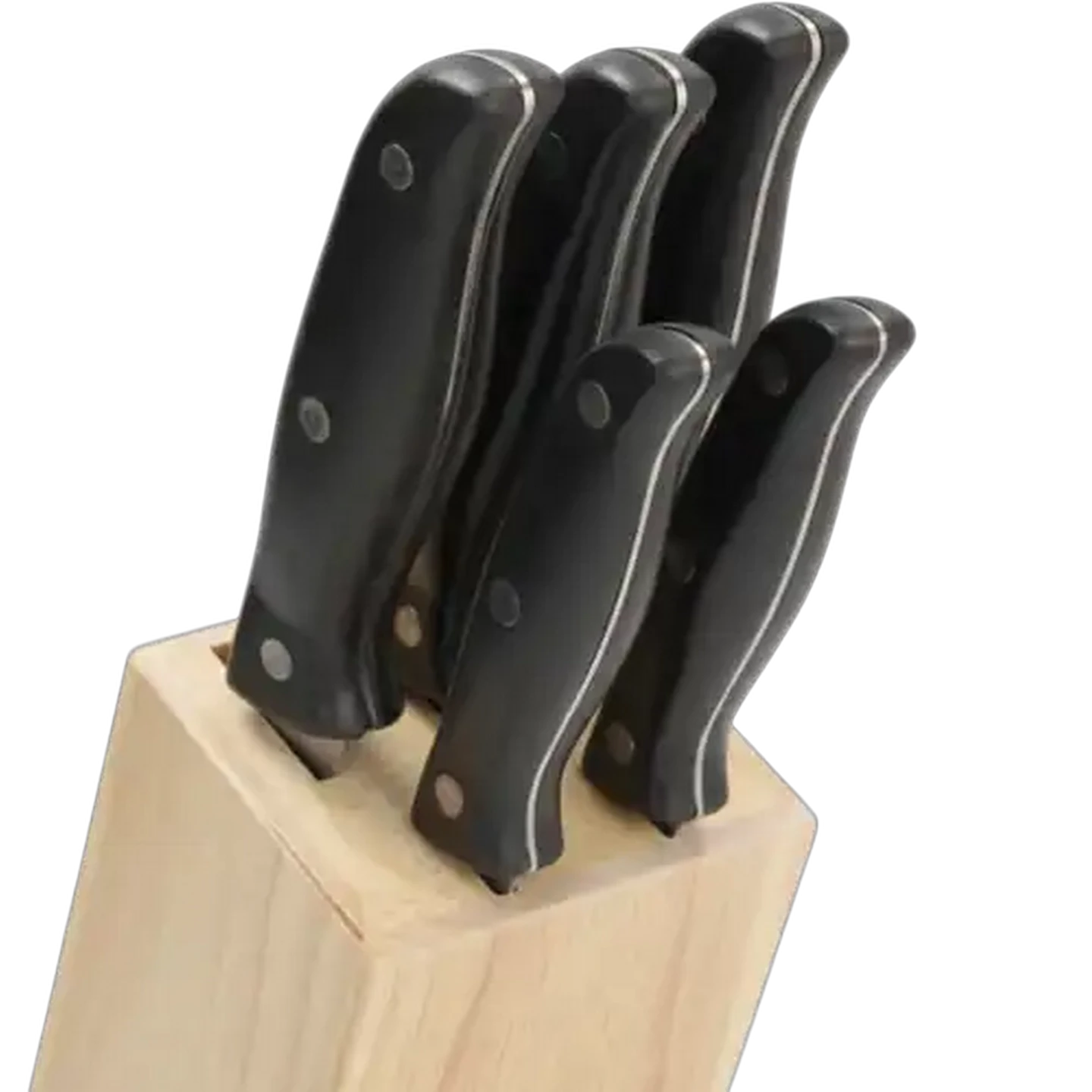 Image of Prochef Wooden Block Knife Set 5-Piece