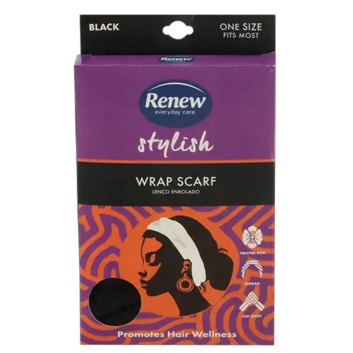 Image of Renew Black One-Size-Fits-All Basic Knot Wrap Scarf