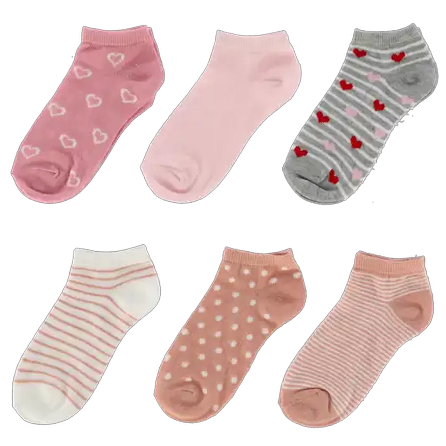 Image of Bare Basics Low Cut Girls Socks Size 9 - 12 3-Pack (Design May Vary)