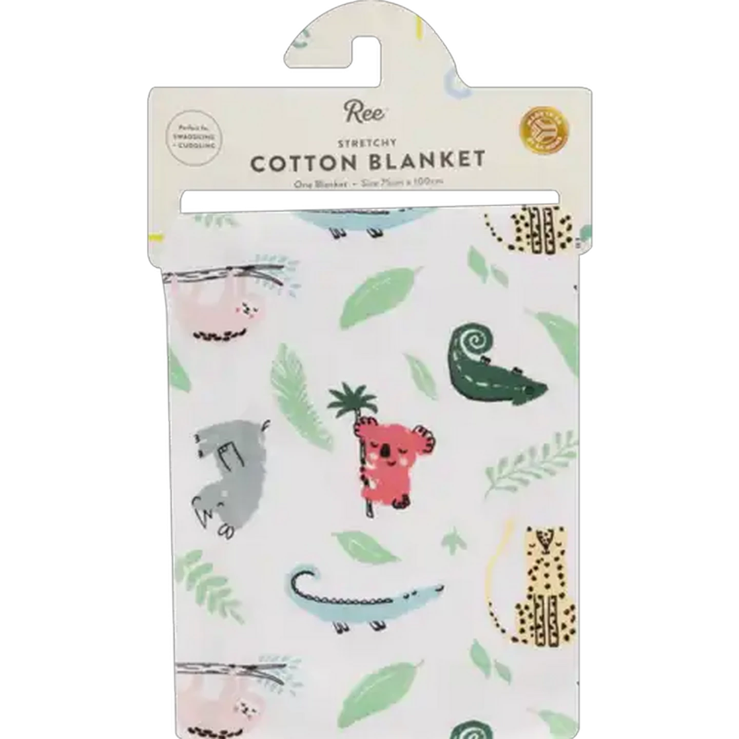 Image of Ree On Safari Cotton Knit Receiving Blanket 75cm x 100cm