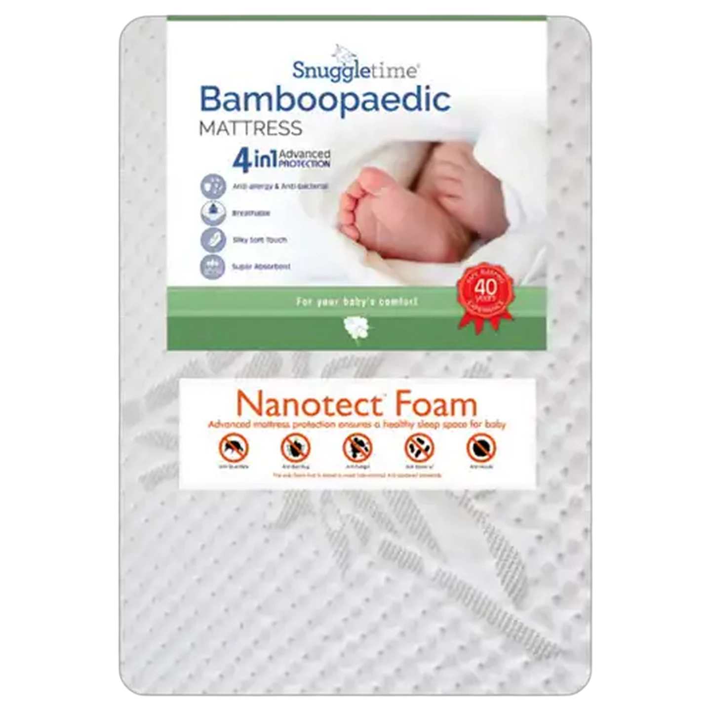 Image of Snuggletime Bamboopaedic Cot Mattress Large 104 x 72cm